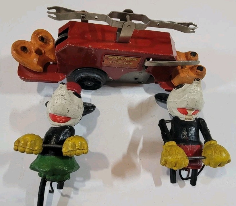 Lionel Mickey Mouse Handcar Antique 1930s Tin Windup