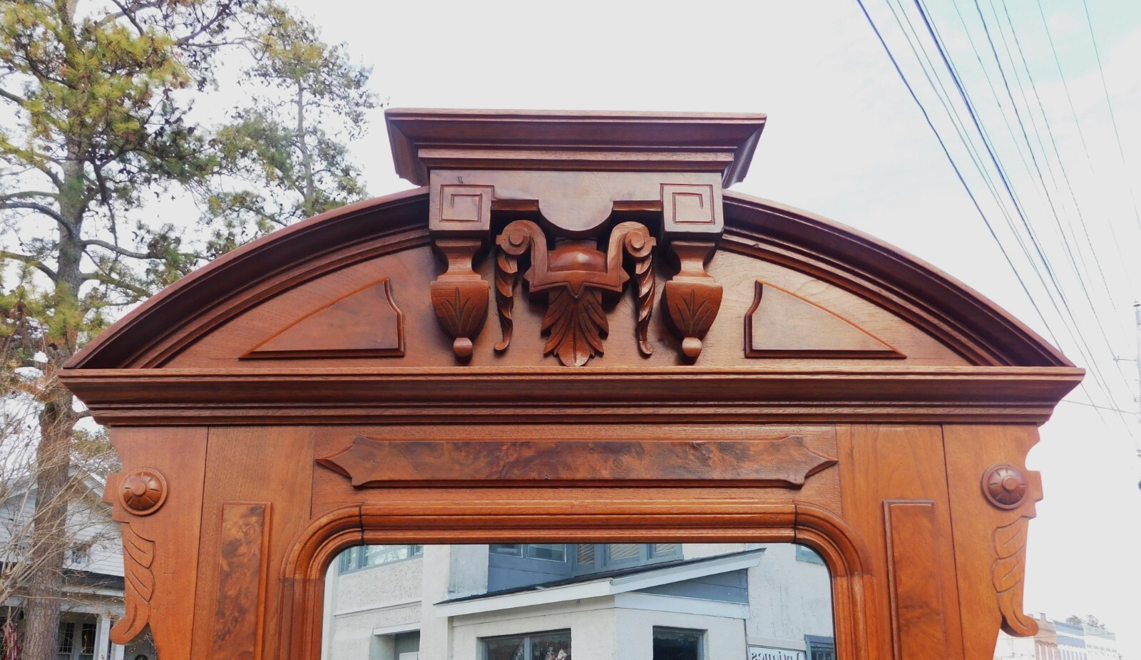 Marble Top Walnut Victorian Hall Tree/Etagere