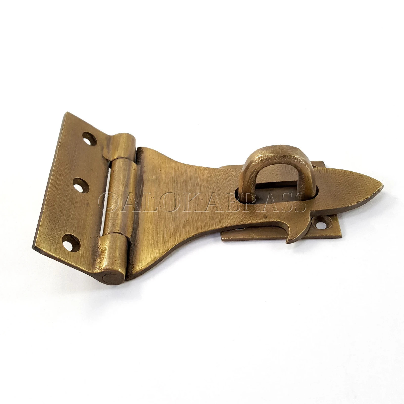 Hasp & Staple Box Latch with Padlock 2 Keys Solid Brass Hasp Set, Antique Style