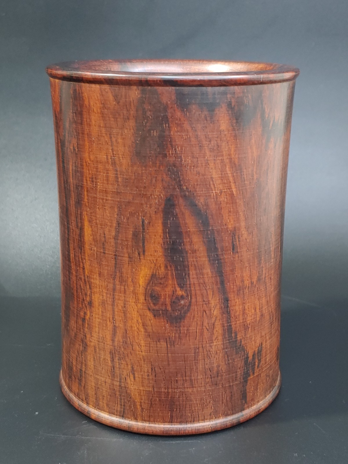 满鬼脸鬼眼纹 大红酸枝木笔筒 Chinesse Ghost Face Eye Texture Red Suanzhi Wood Hongmu Brush Pot
