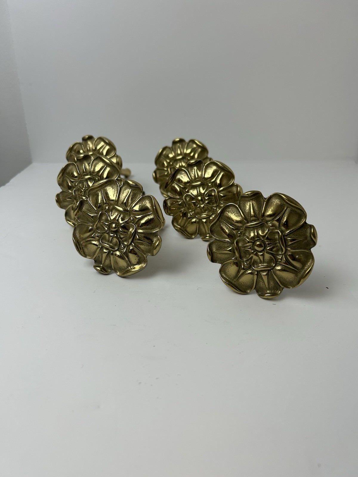 6 Vintage Solid brass curtain tieback