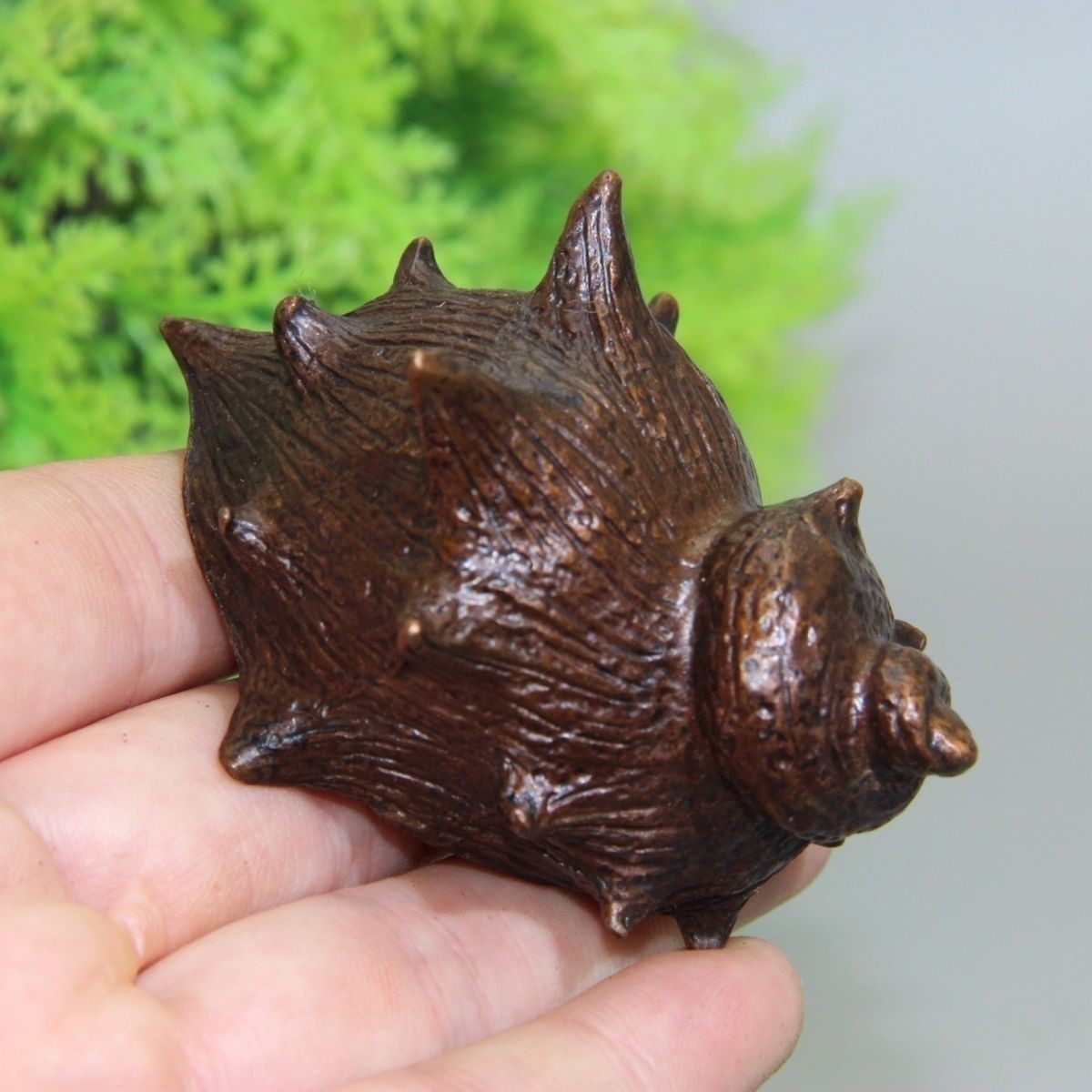 Vintage Conch Shell Tea Pet Ornament Creative Antique Copper Desk Decoration