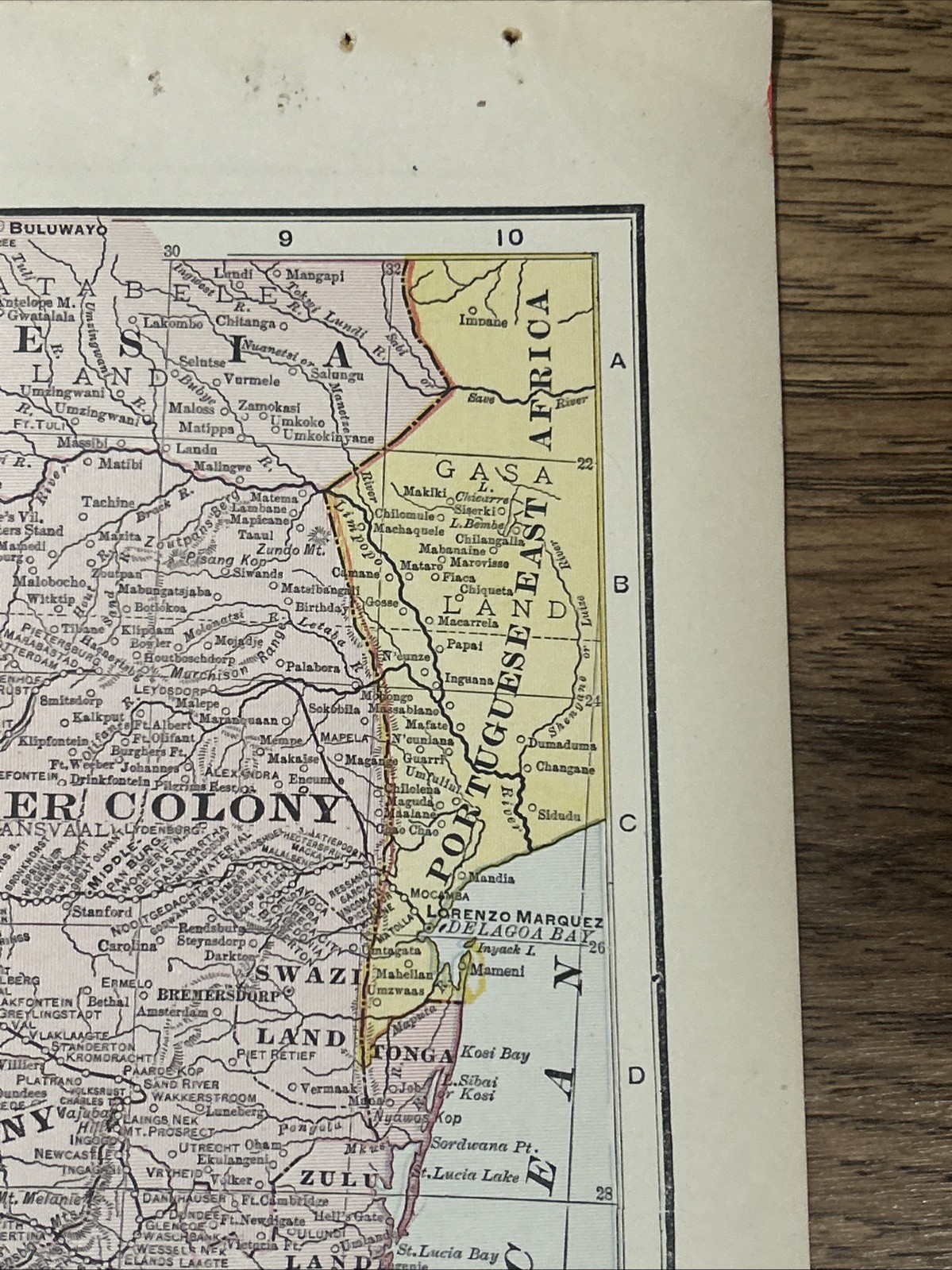 Antique 1908 Map Of South Africa 14”x11”