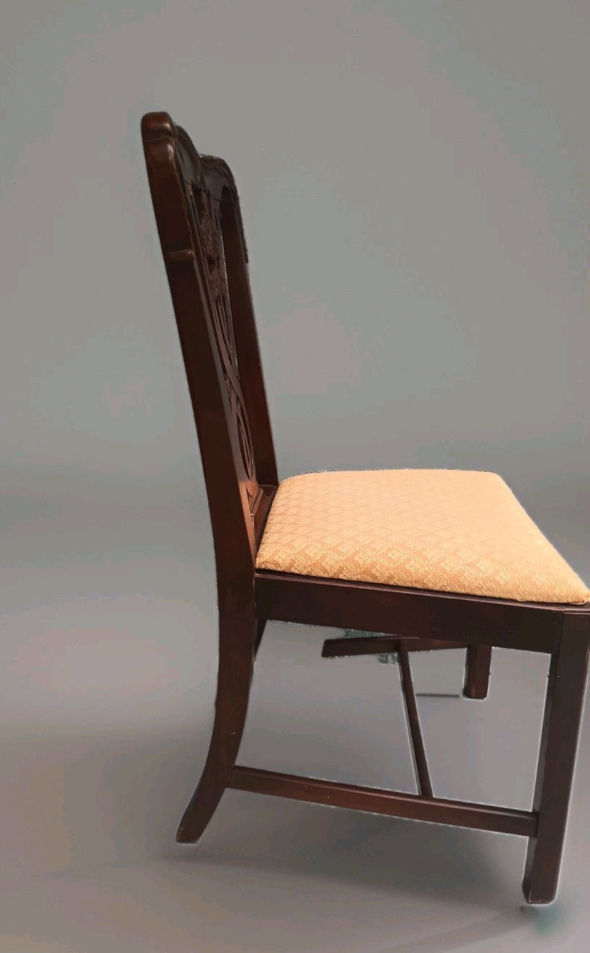 Antique Set Of 6 Drexel Furniture Co. Chippendale Carved Dining Room Chairs 1951