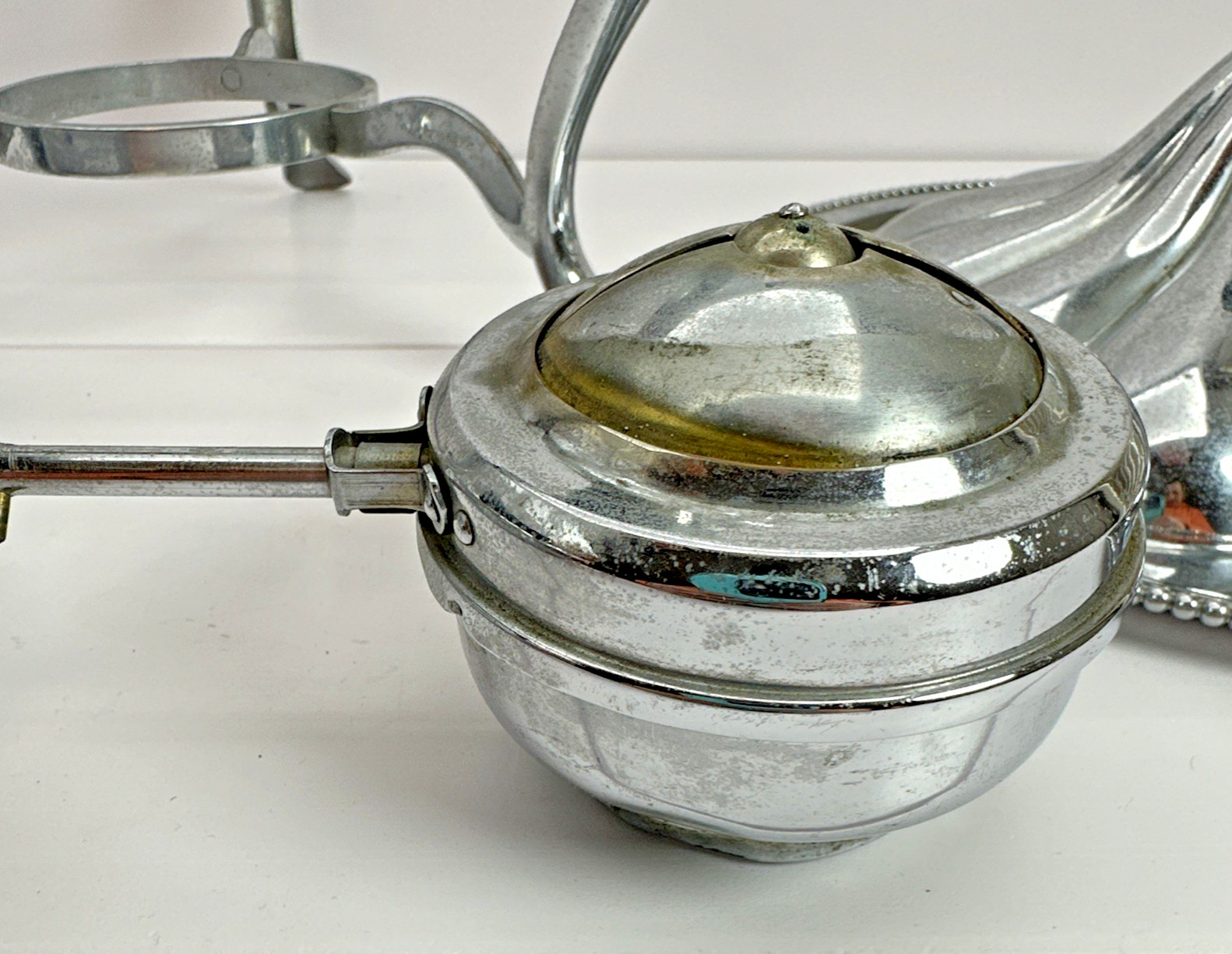 Antique 1895 S.Sternau Co Chafing Dish Silver Plated With Burner Makers Mark