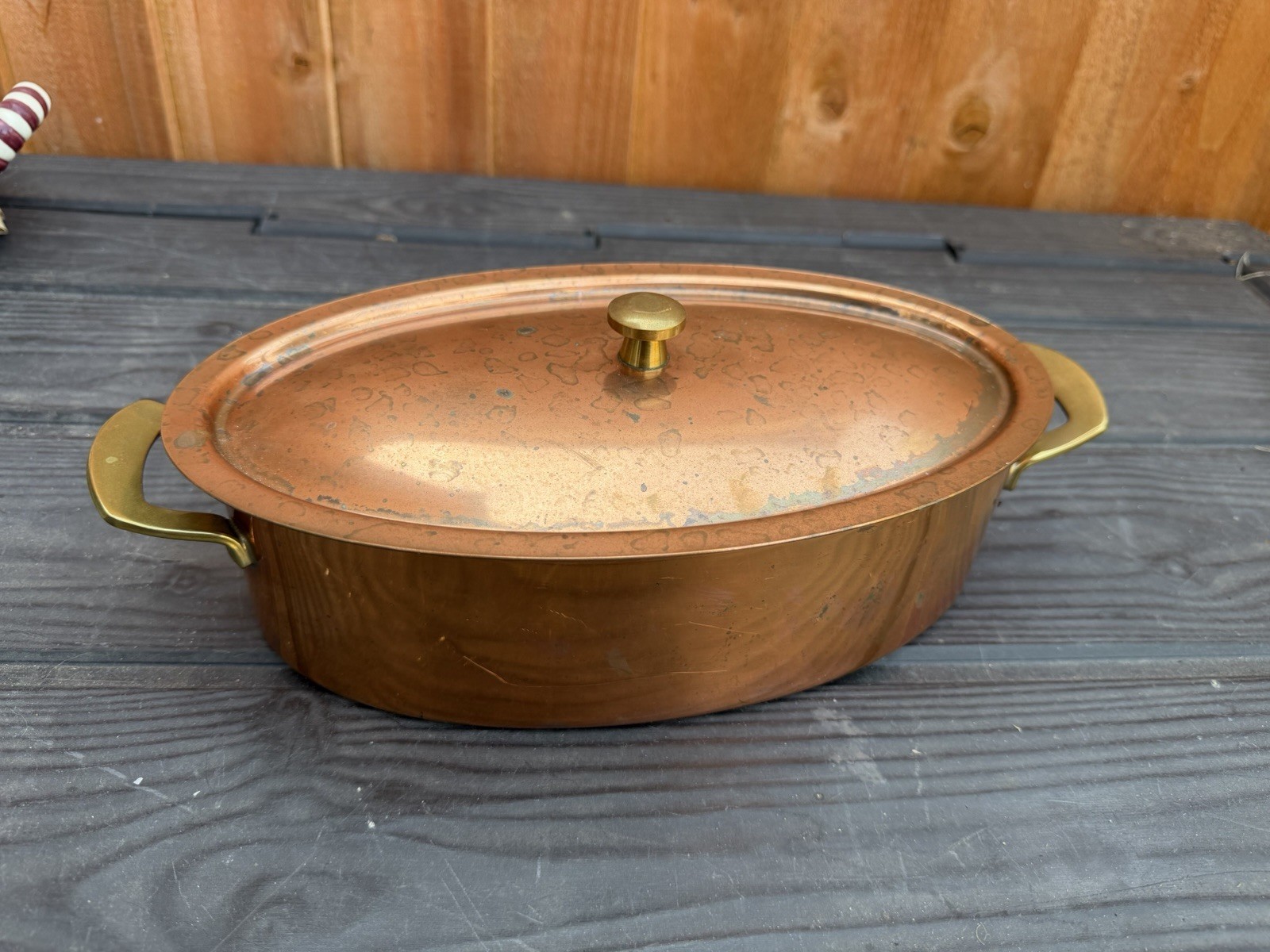 Vintage Spring Culinox Copper Oval Lidded Pan