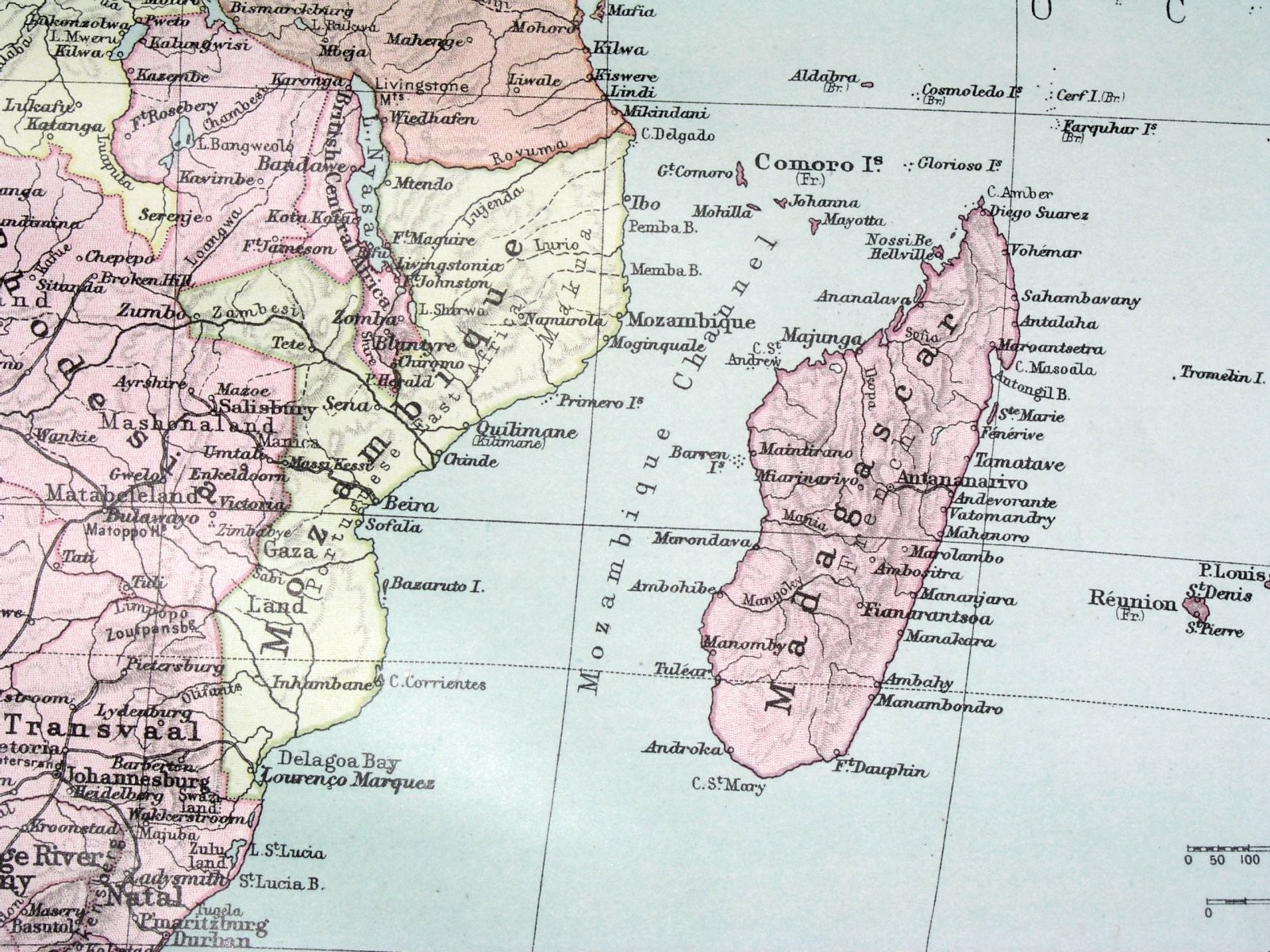 1908 ANTIQUE POLITICAL MAP OF AFRICA BRITISH FRENCH GERMAN COLONIES