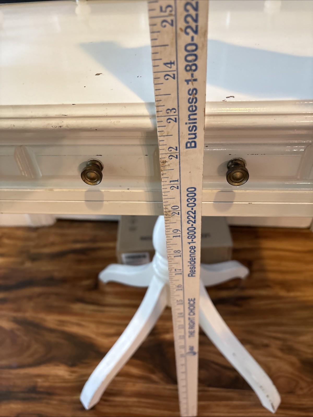 VTG-French Rectangular Accent Table With Drawer-white Chippy-very Cute!
