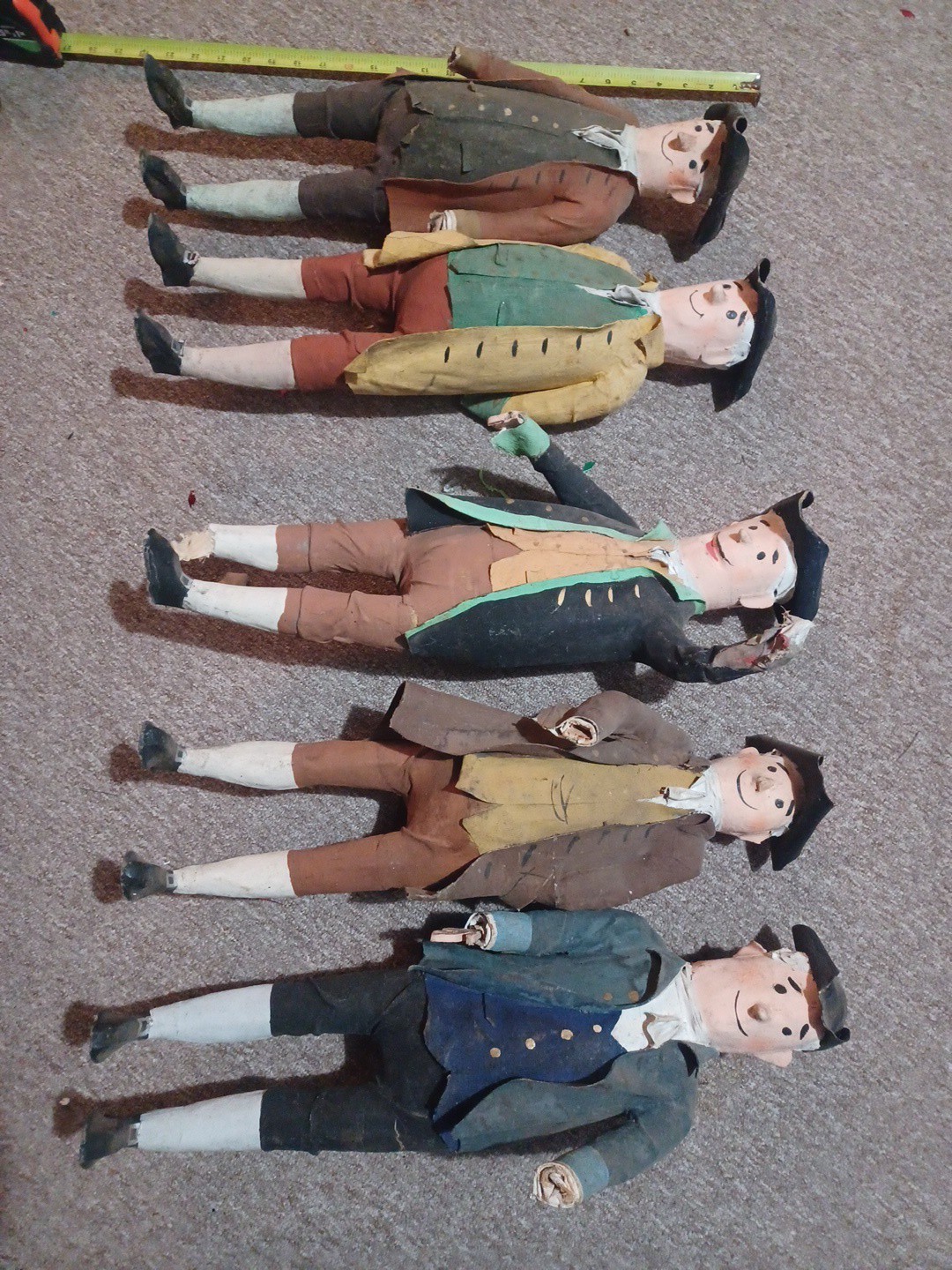 Vintage Handmade Primitive Colonial Americana 250 Folk Art Figures Paper Mache