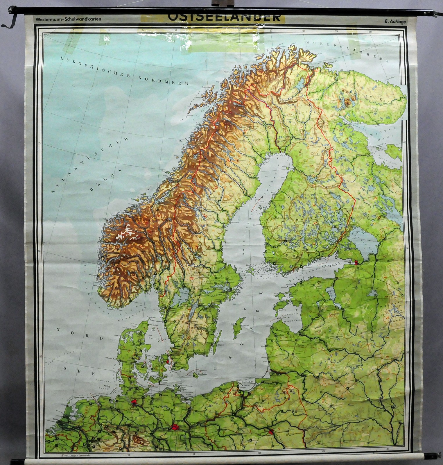 Scandinavia Baltic Countries Northern Europe Cottagecore Mural Map Wallchart