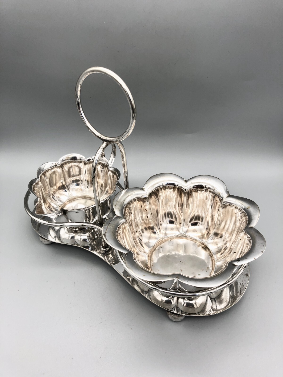 SILVER PLATE CREAM JUG, SUGAR BOWL & STAND, BIRMINGHAM HANDICRAFTS, c.1920s/30s
