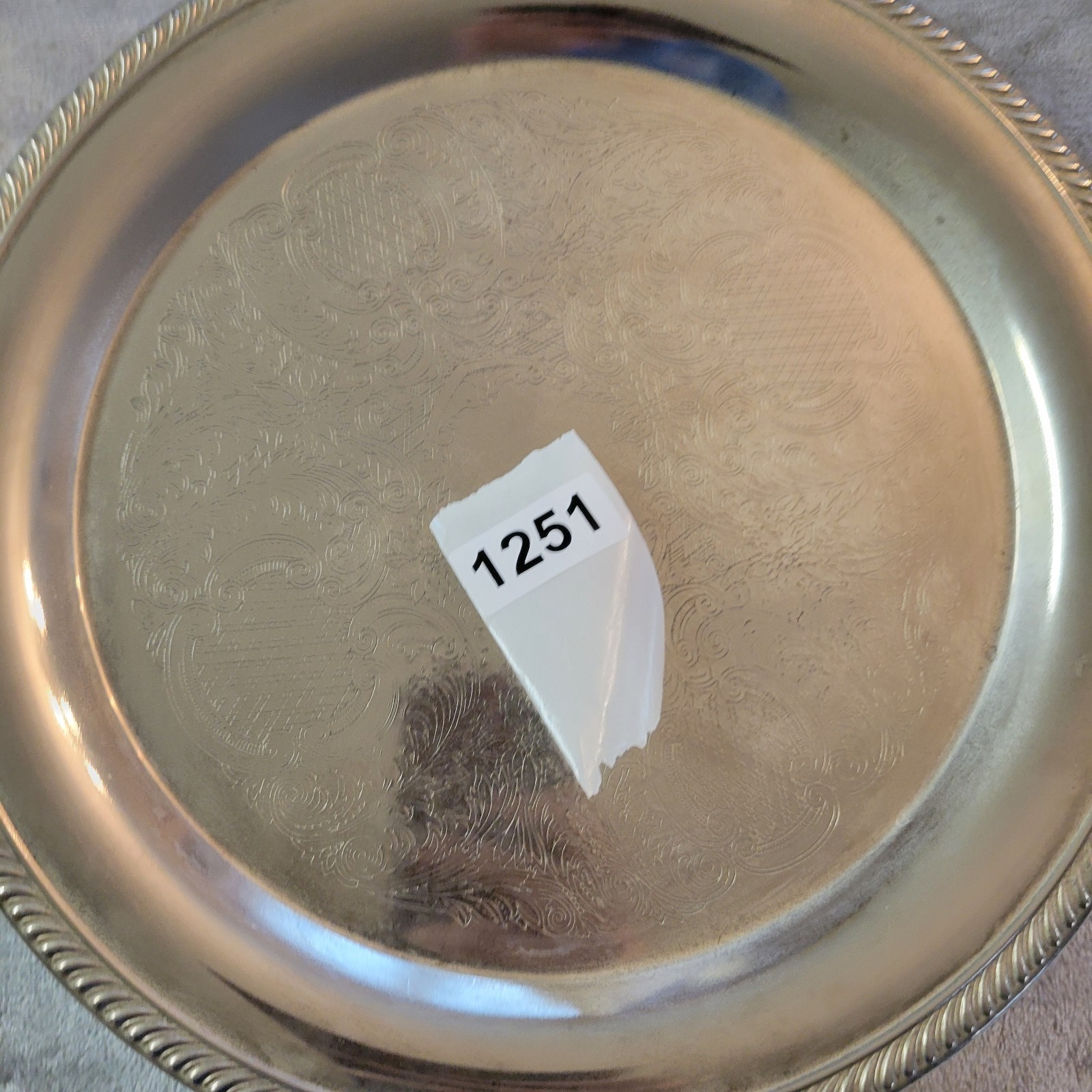 International Silver Co Vtg Silverplate Serving Tray Scroll Design Cottagecore