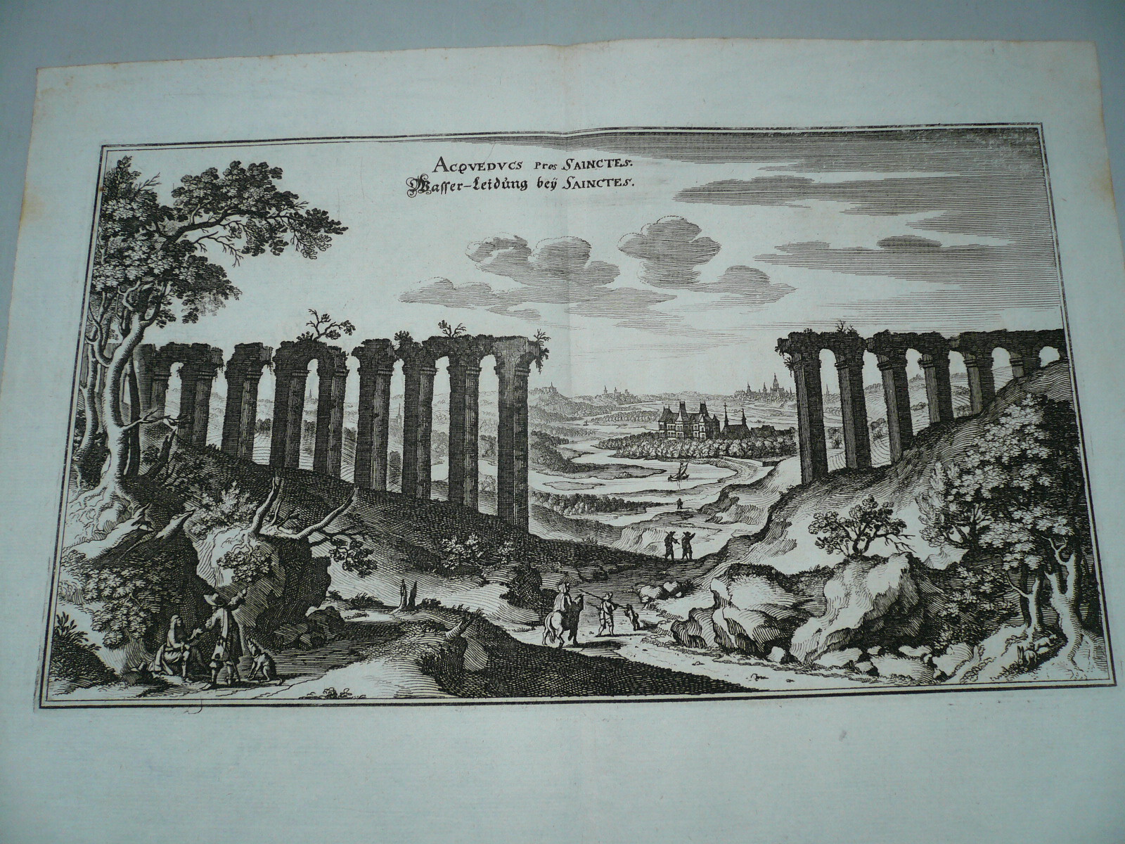 Saintes, anno 1650, Merian M. Copperengraving, edited by Matthaeus Merian