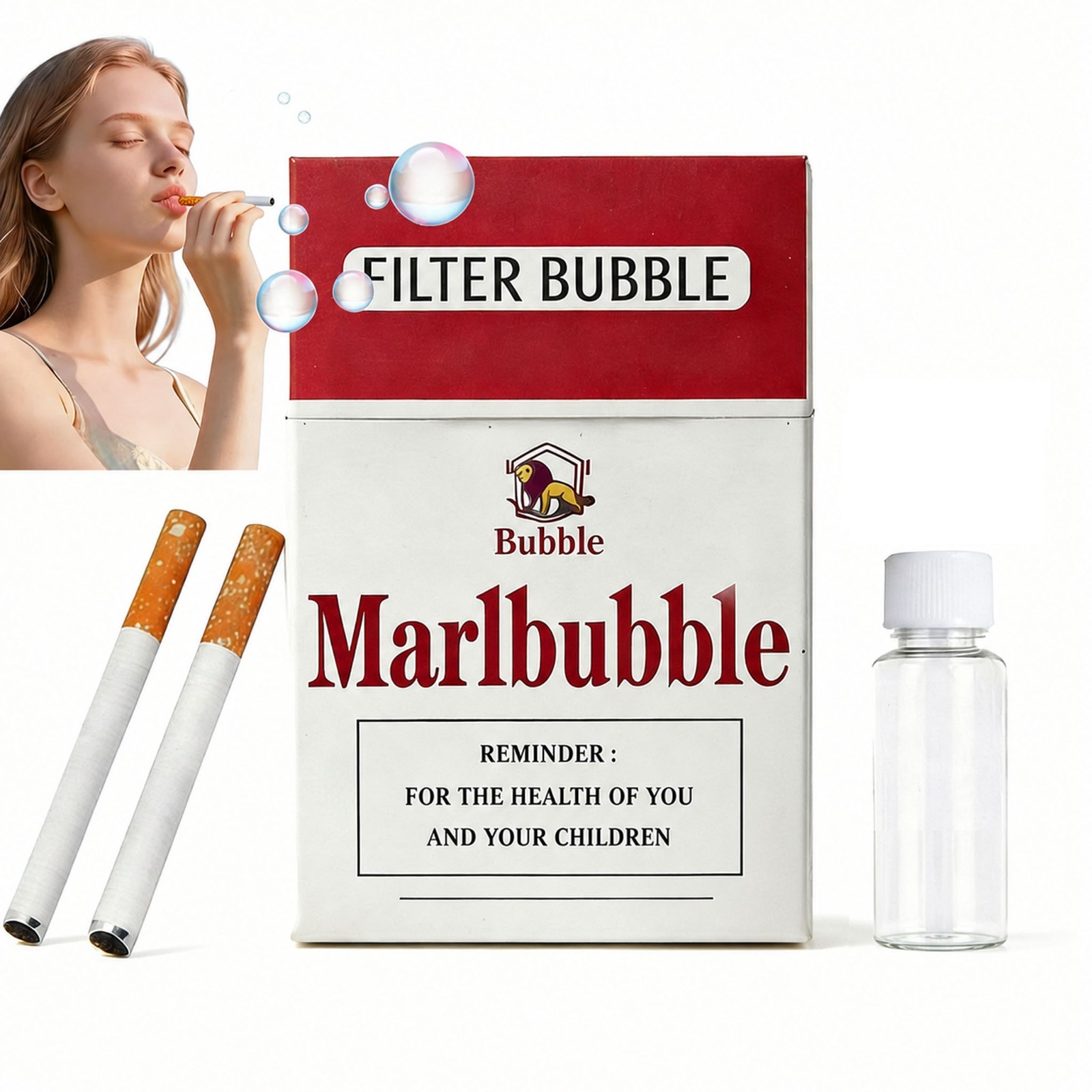 Bubble Cigarette Blowing Stress-Relief Accessory Mini Bubble Blower Sticks Fun