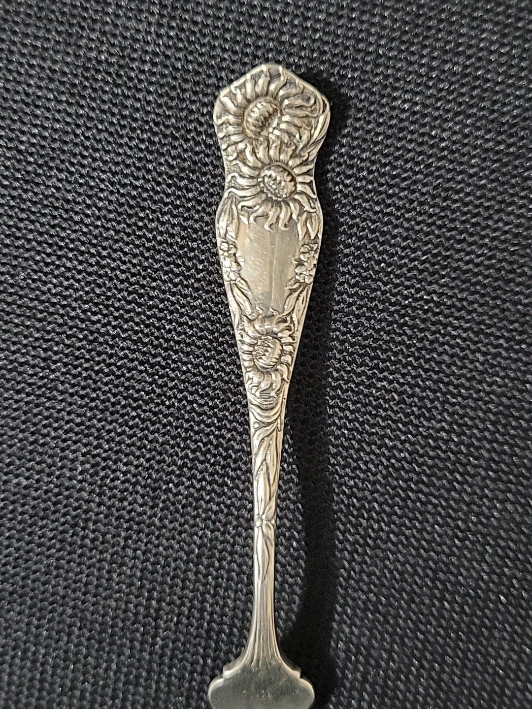 Antique Hamilton & Diesinger Sunflower Sterling Silver Lemon Fork 13g