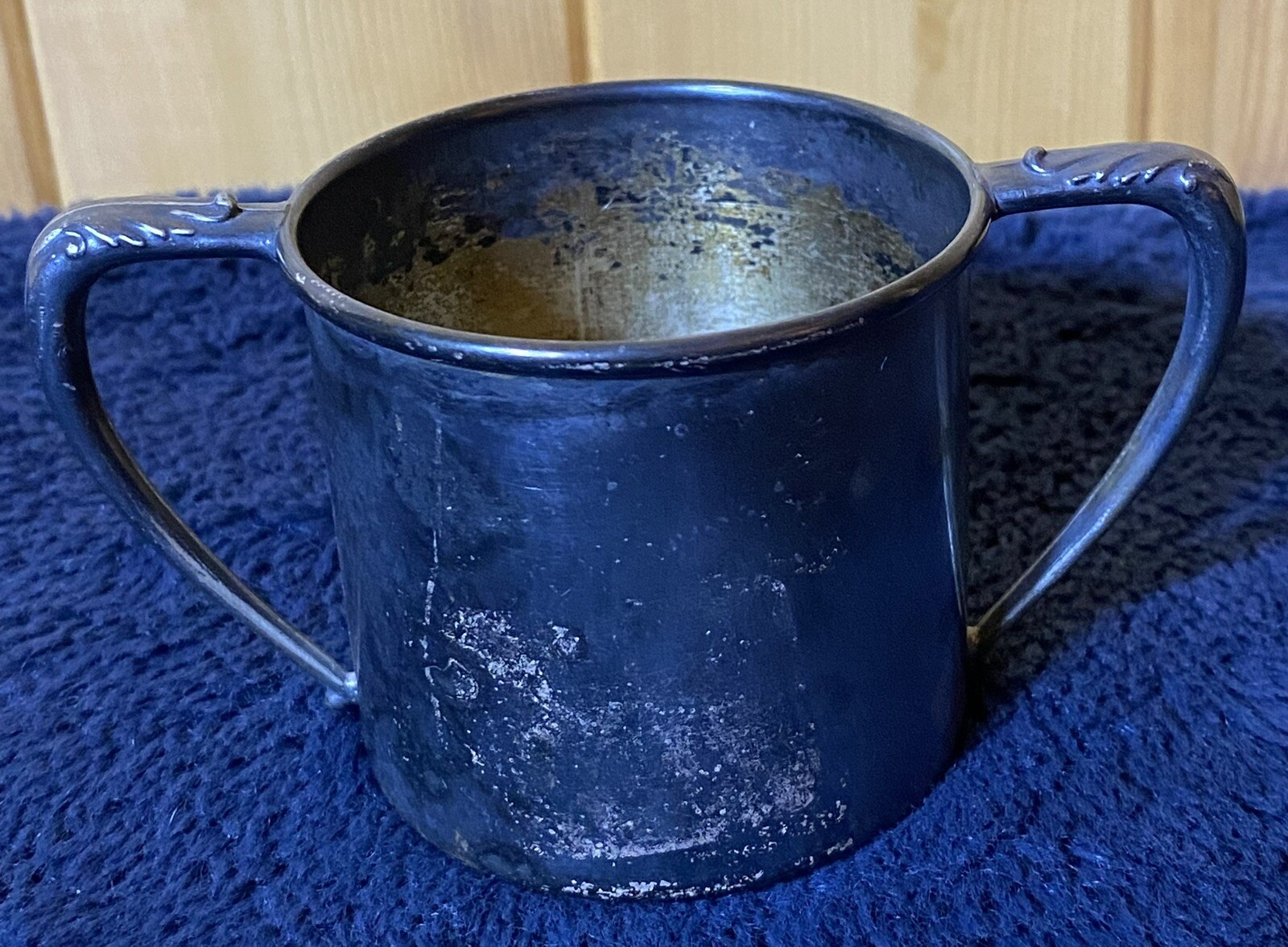 William A. Rogers #1528 Silver Plate Copper Double Handle Cup