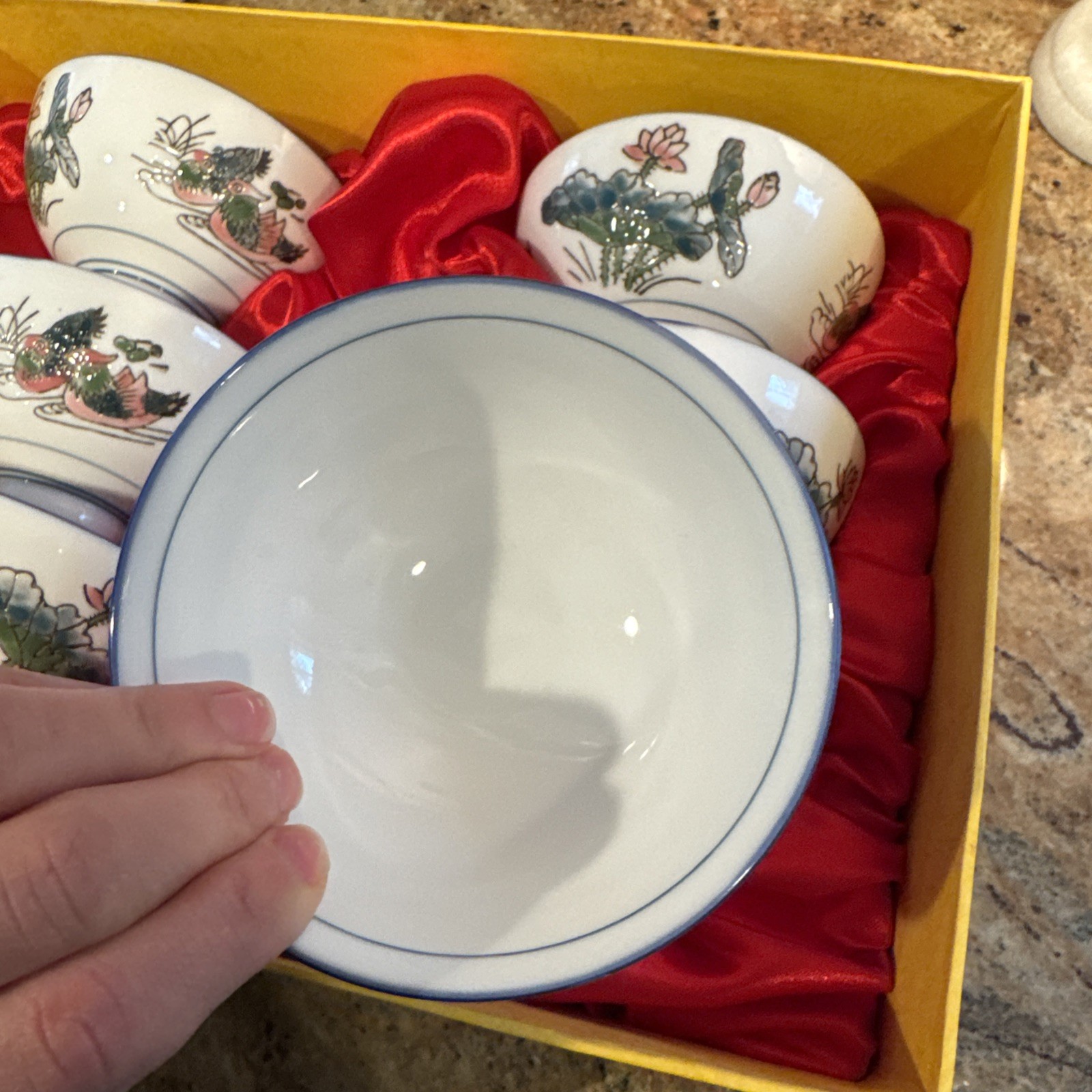 Chinese Famille Rose Bowls and Spoons Set Of 6