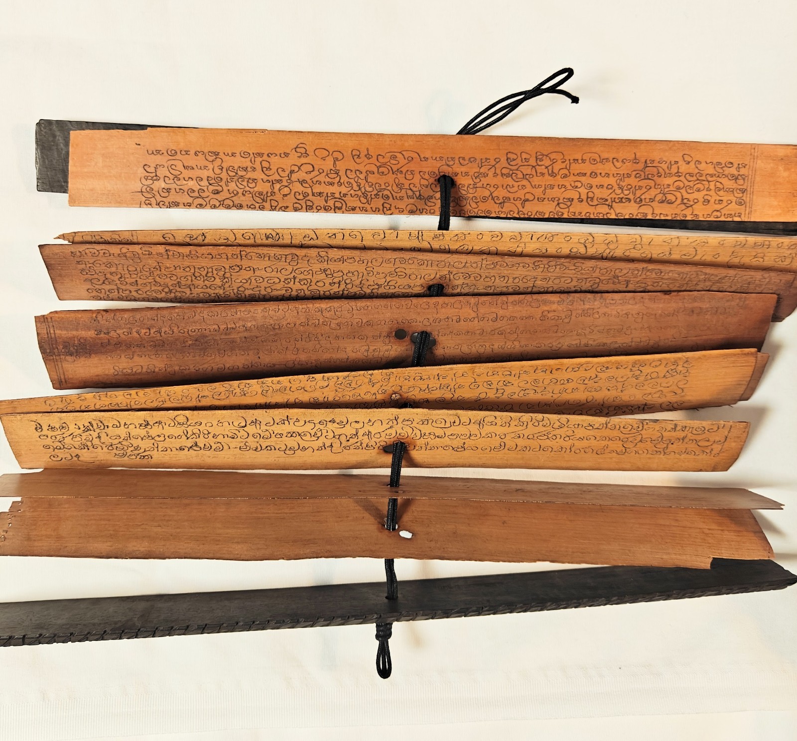 Sinhala Palm Leaf Manuscript Ola Leaf Buddhist Scripture Sri Lankan Pali Text