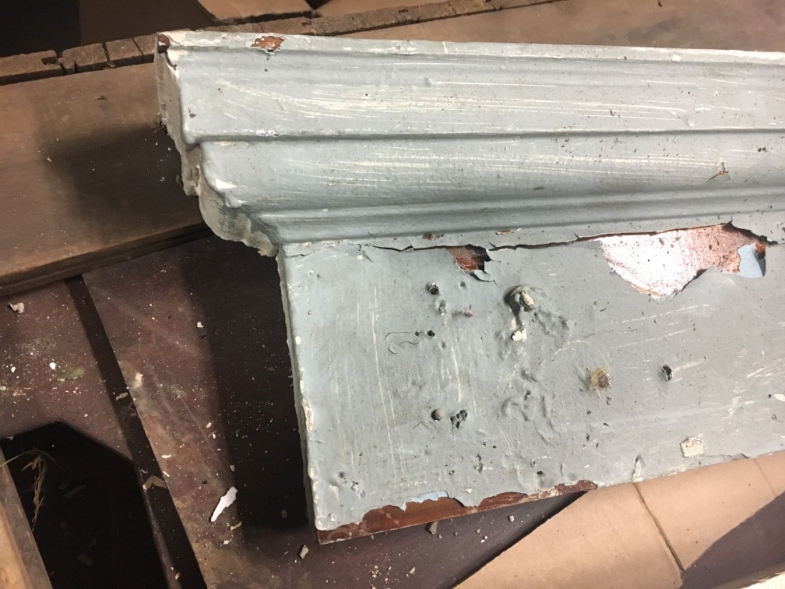 PAIR c1880 VICTORIAN HEART pine window DOOR header pediment crown MOLDING 41& 45