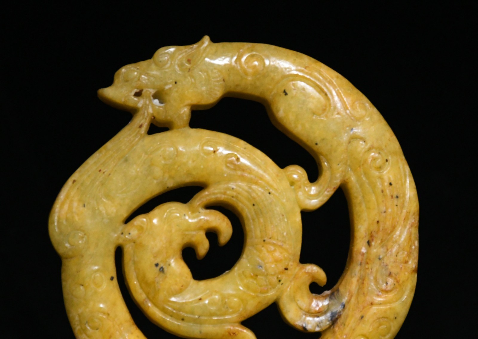 7CM China Hongshan Culture Old Jade Carved Dragon Beast Animal Amuelt Pendant
