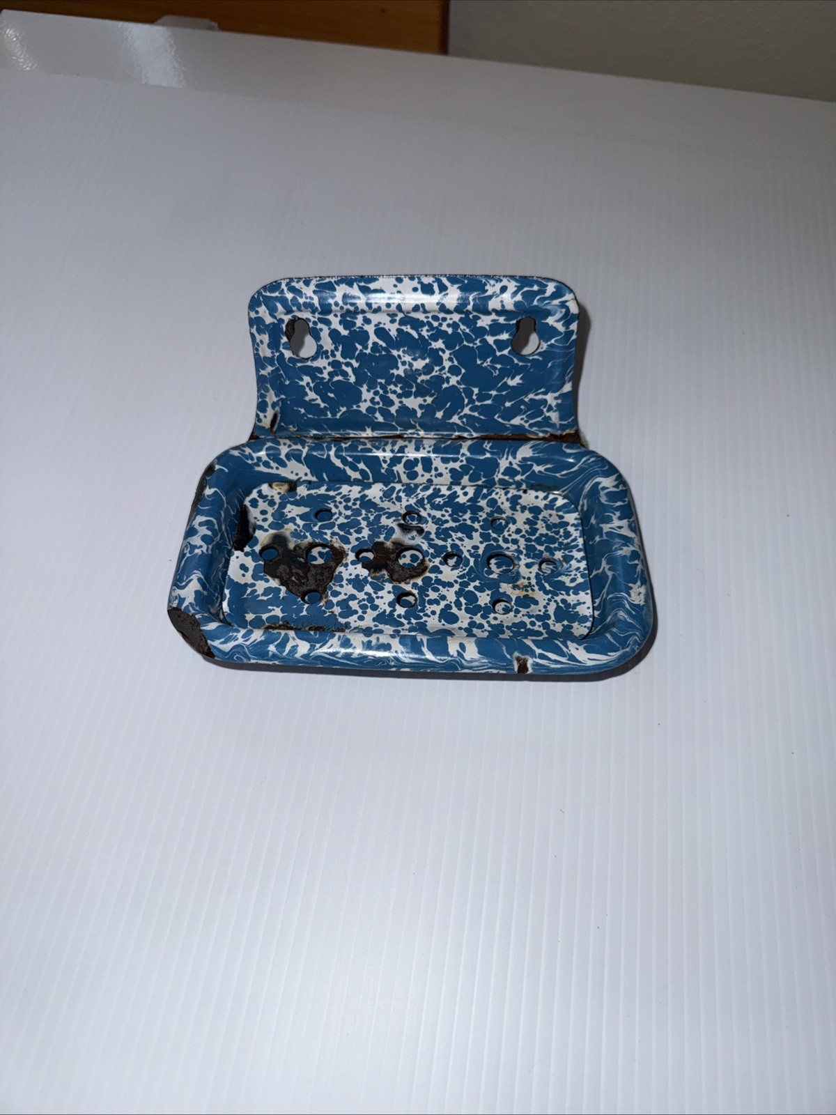 Blue & White Swirl Graniteware Soap Dish – Enamel Ware