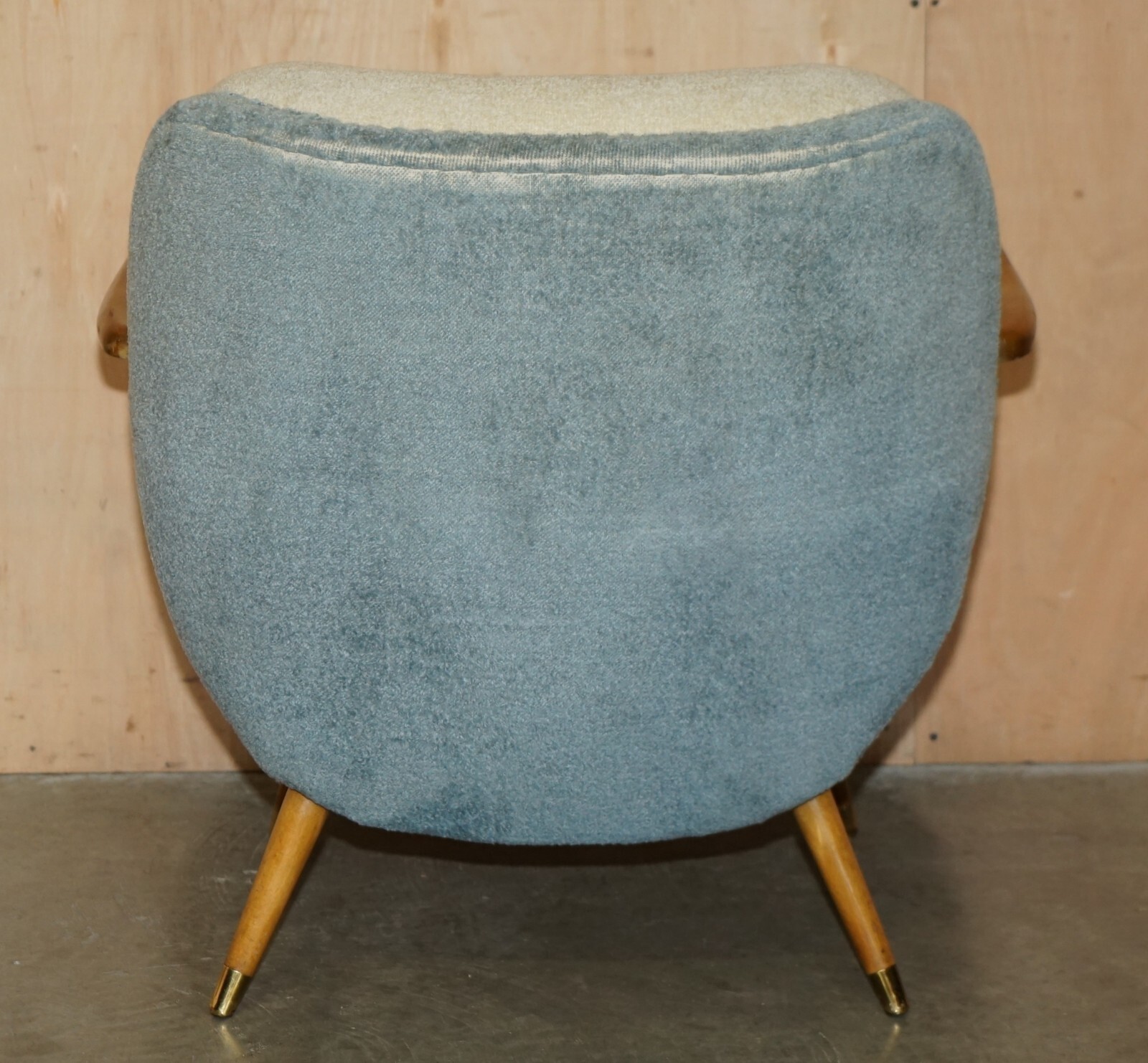 PAIR OF VINTAGE FRENCH CIRCA 1960’S CLUB TUB ARMCHAIRS WITH WALNUT & BEECH FRAME