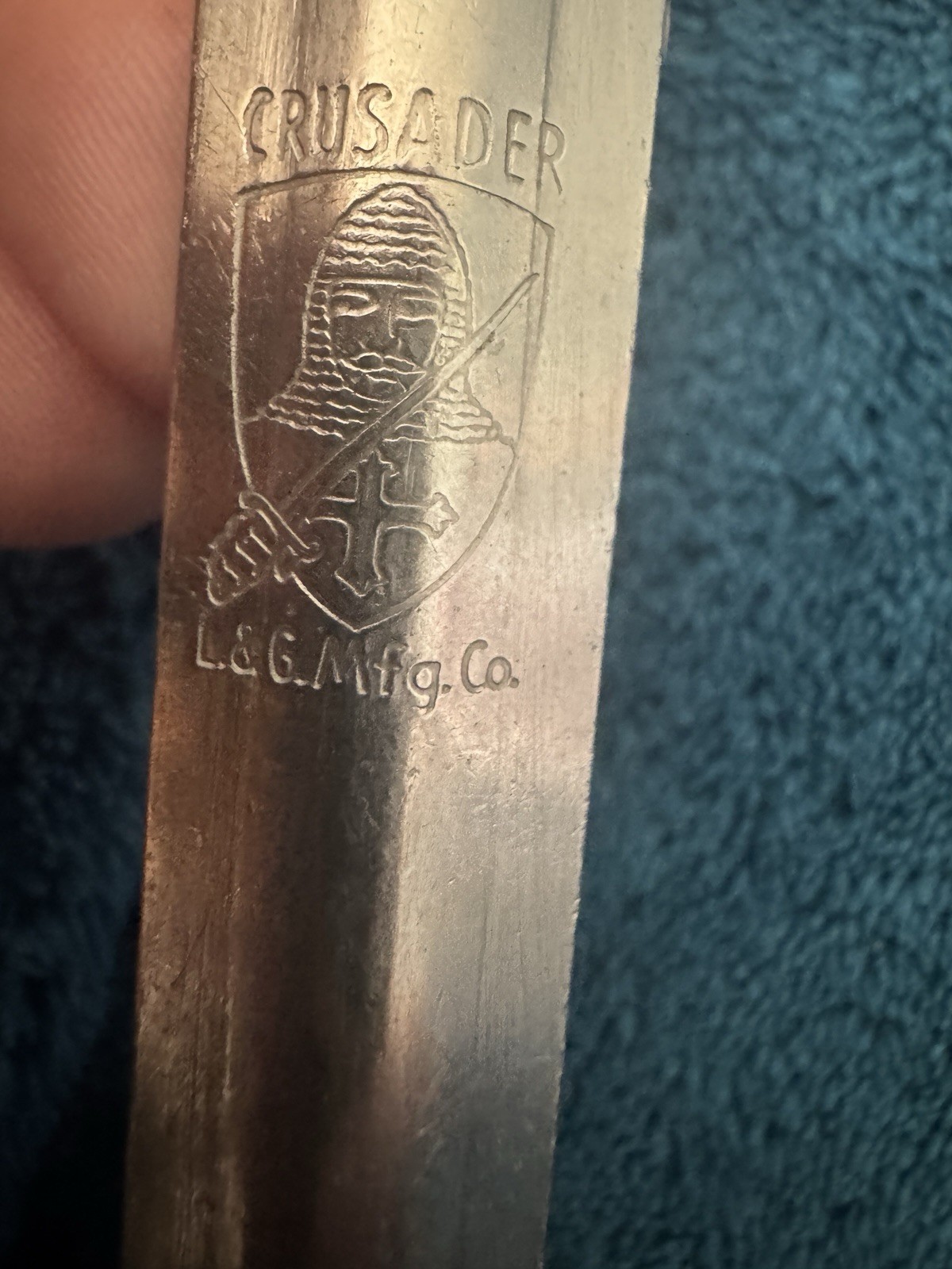 Vintage Crusader L & G Mg. Co Slotted Serving Spoon