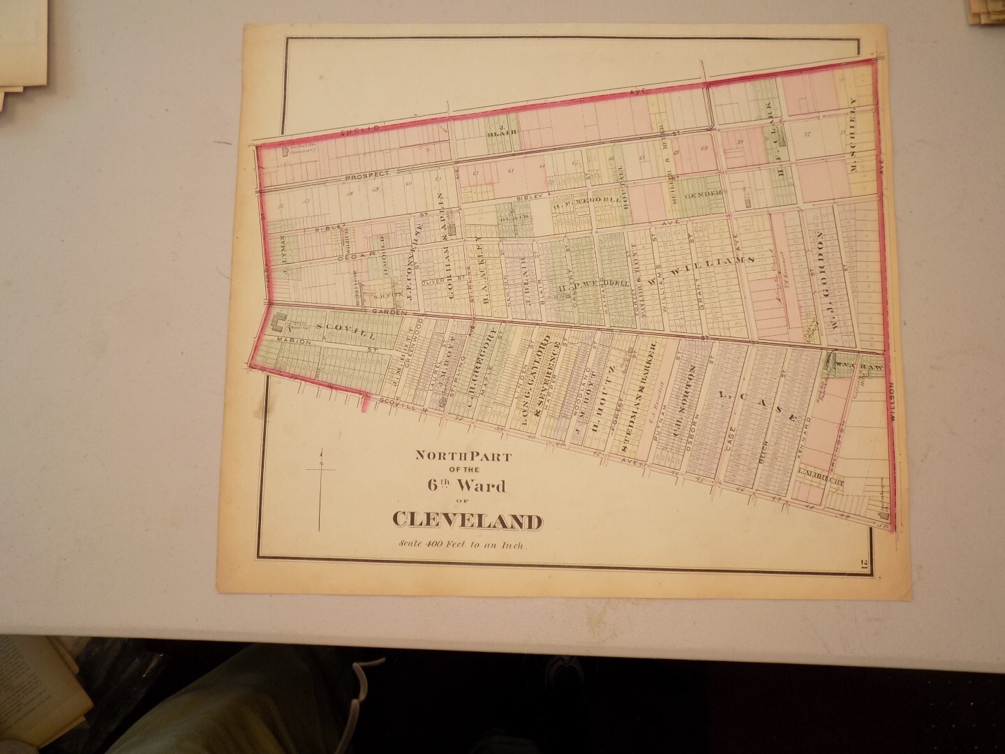 1874 CUYAHOGA Co., OH Map / NORTH PART 6TH WARD CLEVELAND, BORDERS WILLSON AVE