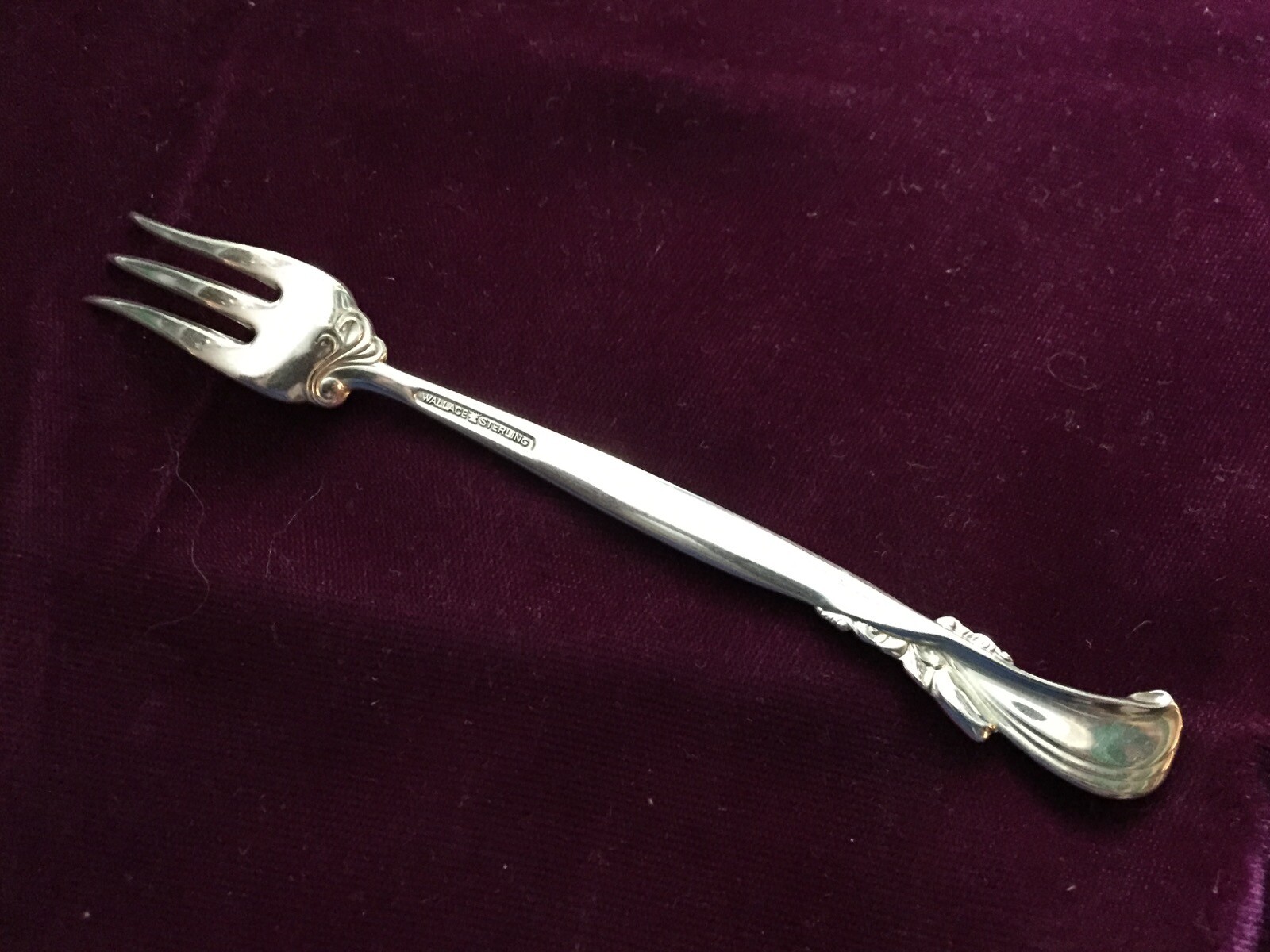 Wallace Sterling Flatware, Waltz of Spring, Cocktail Fork, 5 1/2 in, no mono