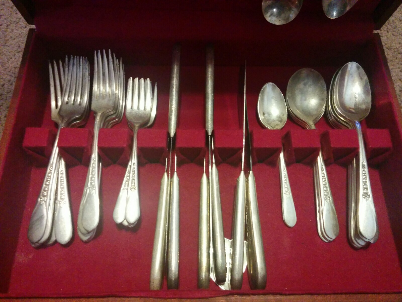 Vtg Wm. Rogers Original Series PRISCILLA LADY ANN Silver Plate Pattern 48 Pieces