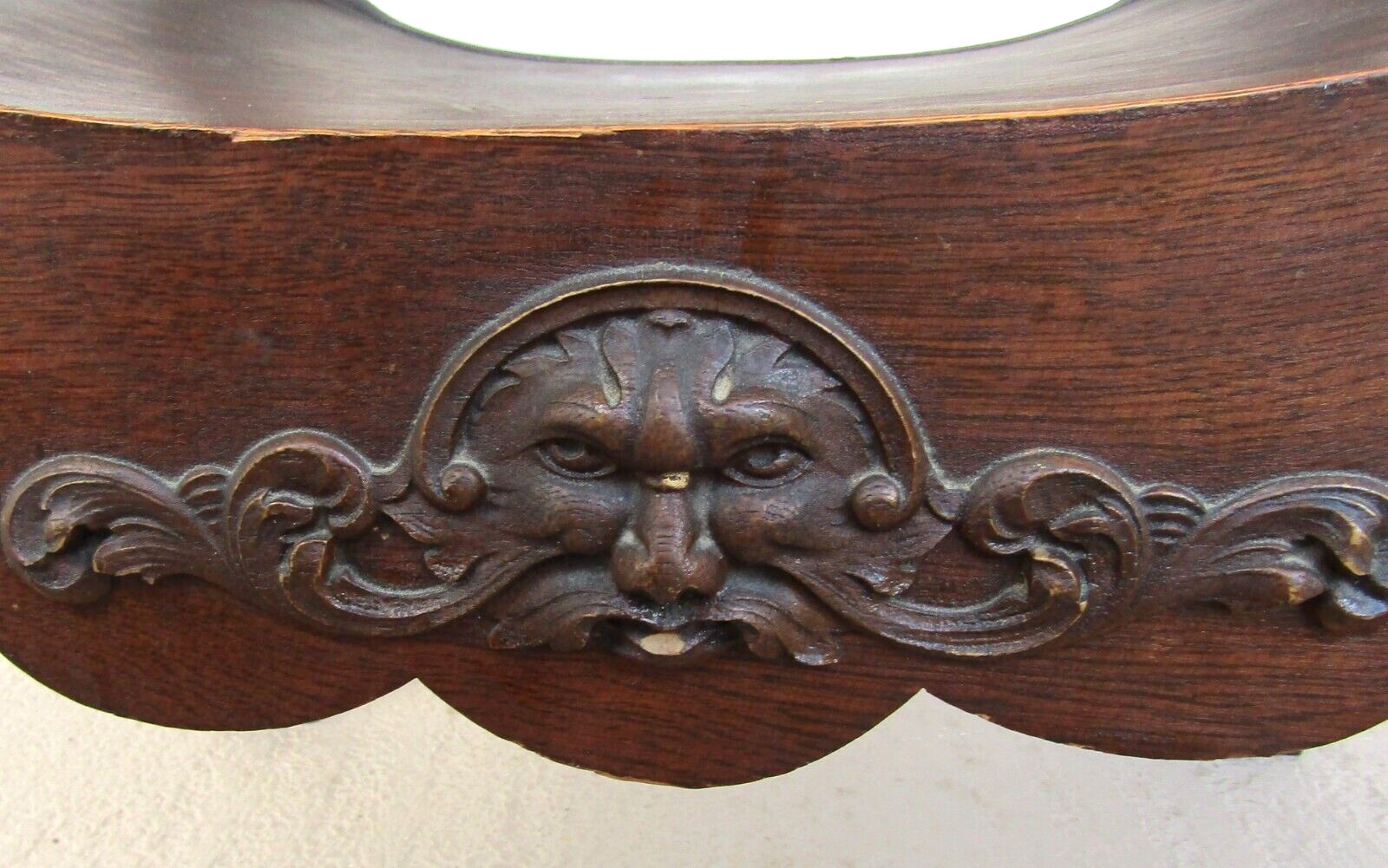 19th Century Spanish Colonial Altar Carved Armchair With Wood Seat and Back