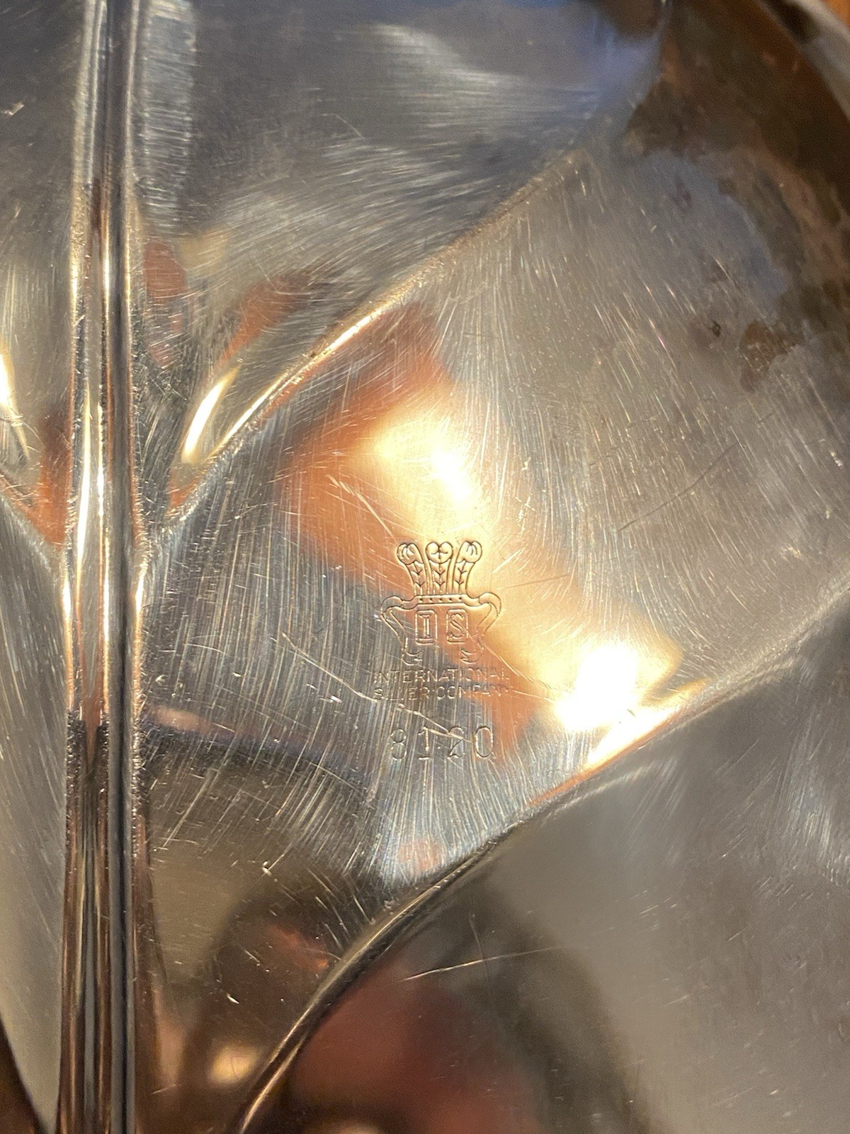International Silver Company Large Tray Dish 17.75″ x 7.5″ Silver Plate leaf