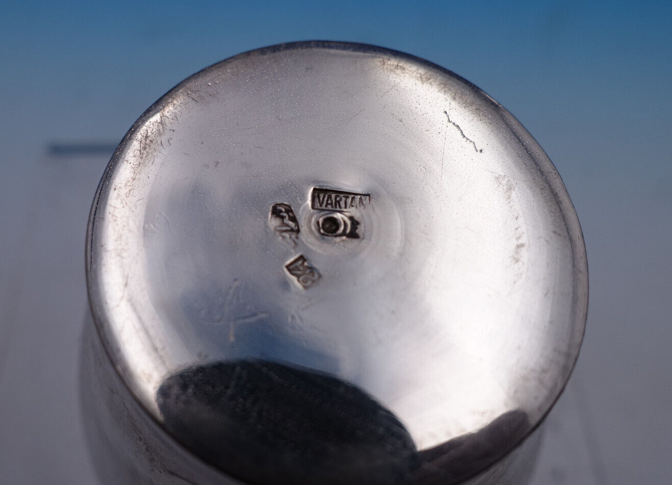 Persian 84 Silver Cup Engraved Geometric Design 3 3/8″ Middle Eastern (#7825)