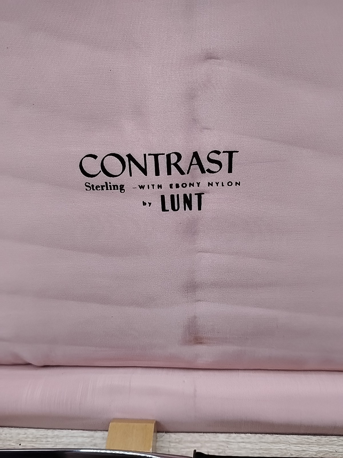 Contrast by Lunt Sterling Silver Black Ebony Nylon Steak Knife Set 6 pc Box Set