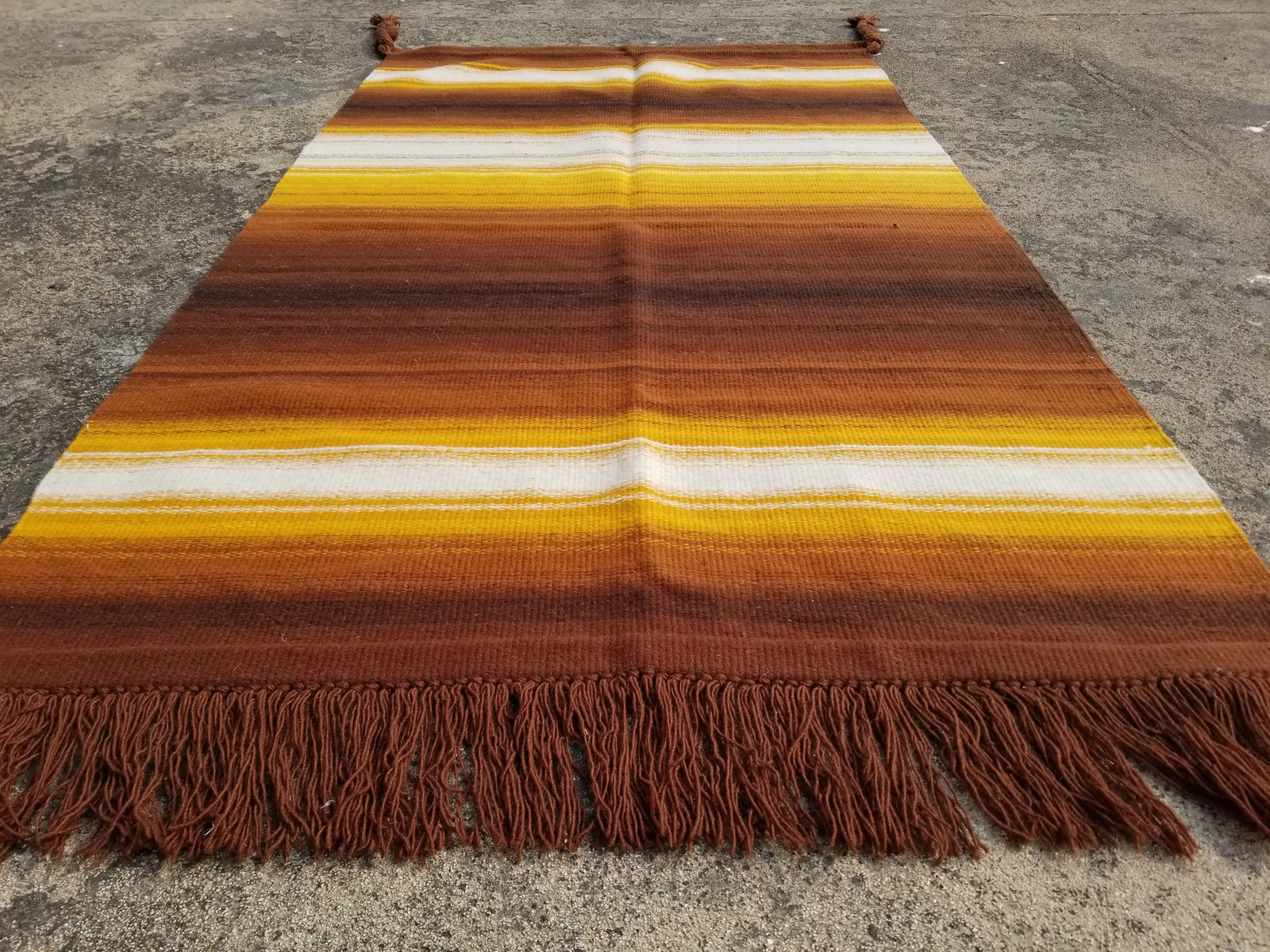 Vintage Handmade Swedish Flat Weave Wool Multicolor Tapestry 5.1×2.9 ft