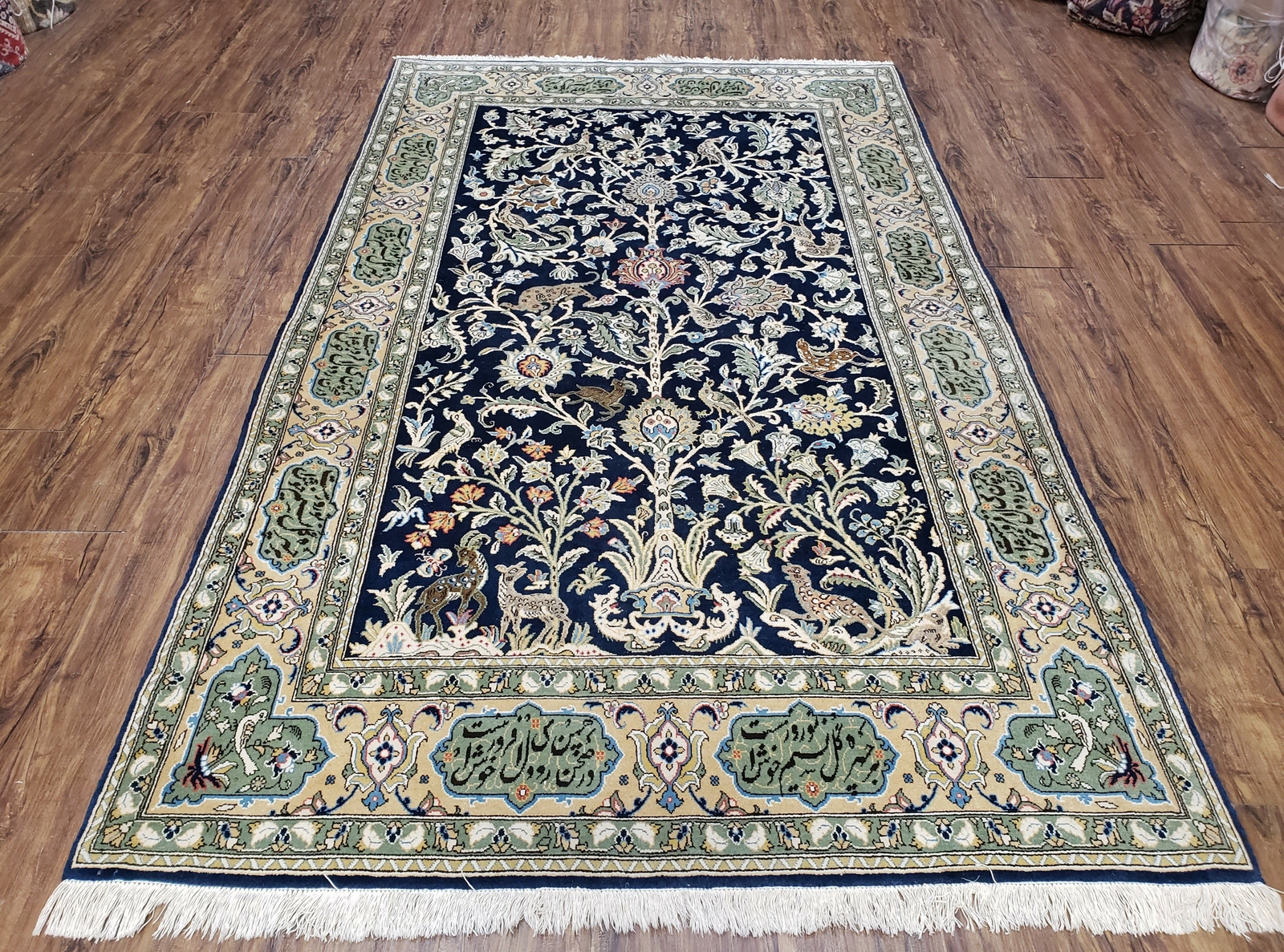 Tree of Life Rug 4.8 x 7.8 High Quality Oriental Carpet Animal Pictorials Birds
