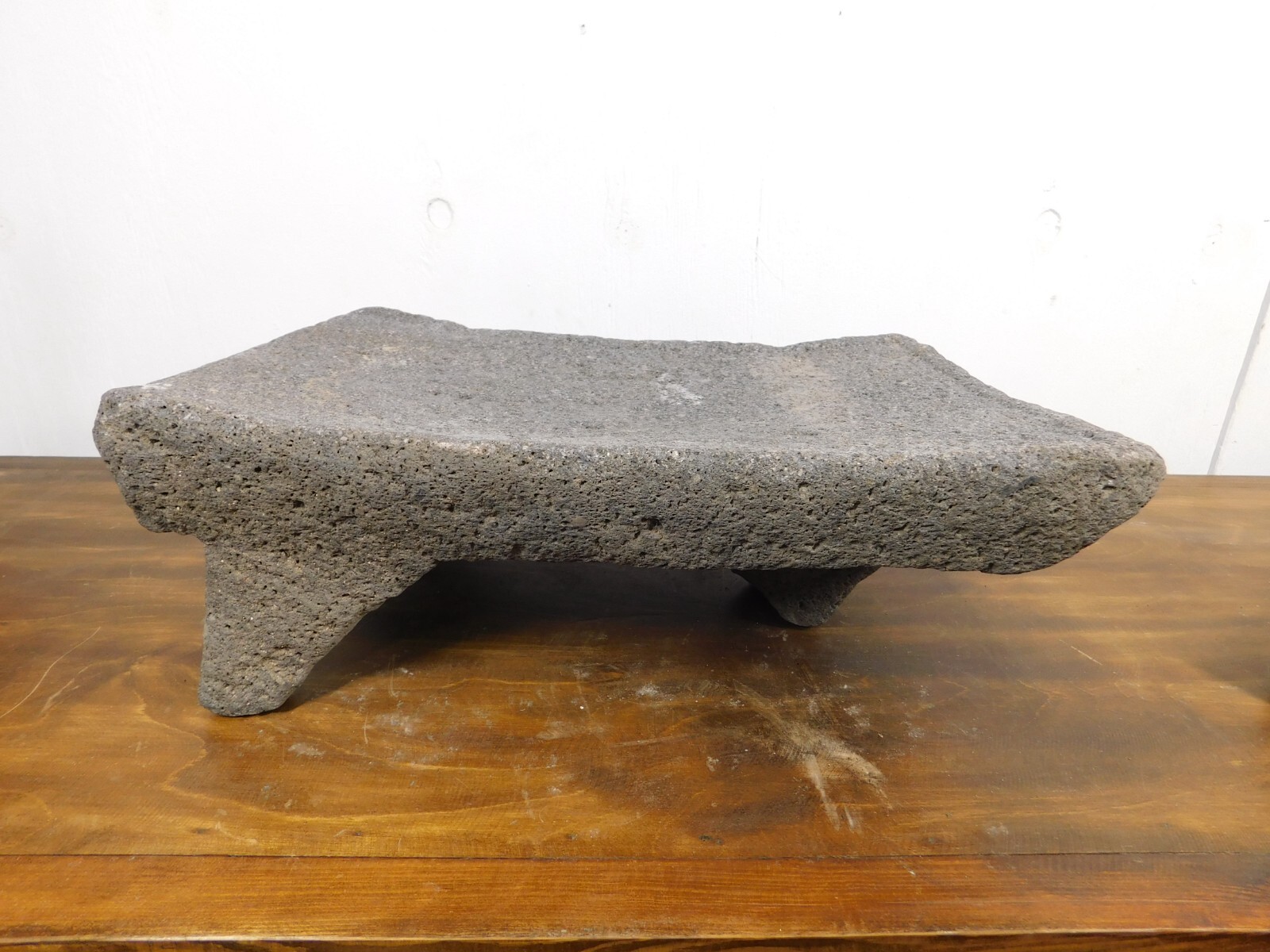 Antique Metate #54-Grinder-Rustic-Complete-Old Mexican–Primitive-12.5x17x6H