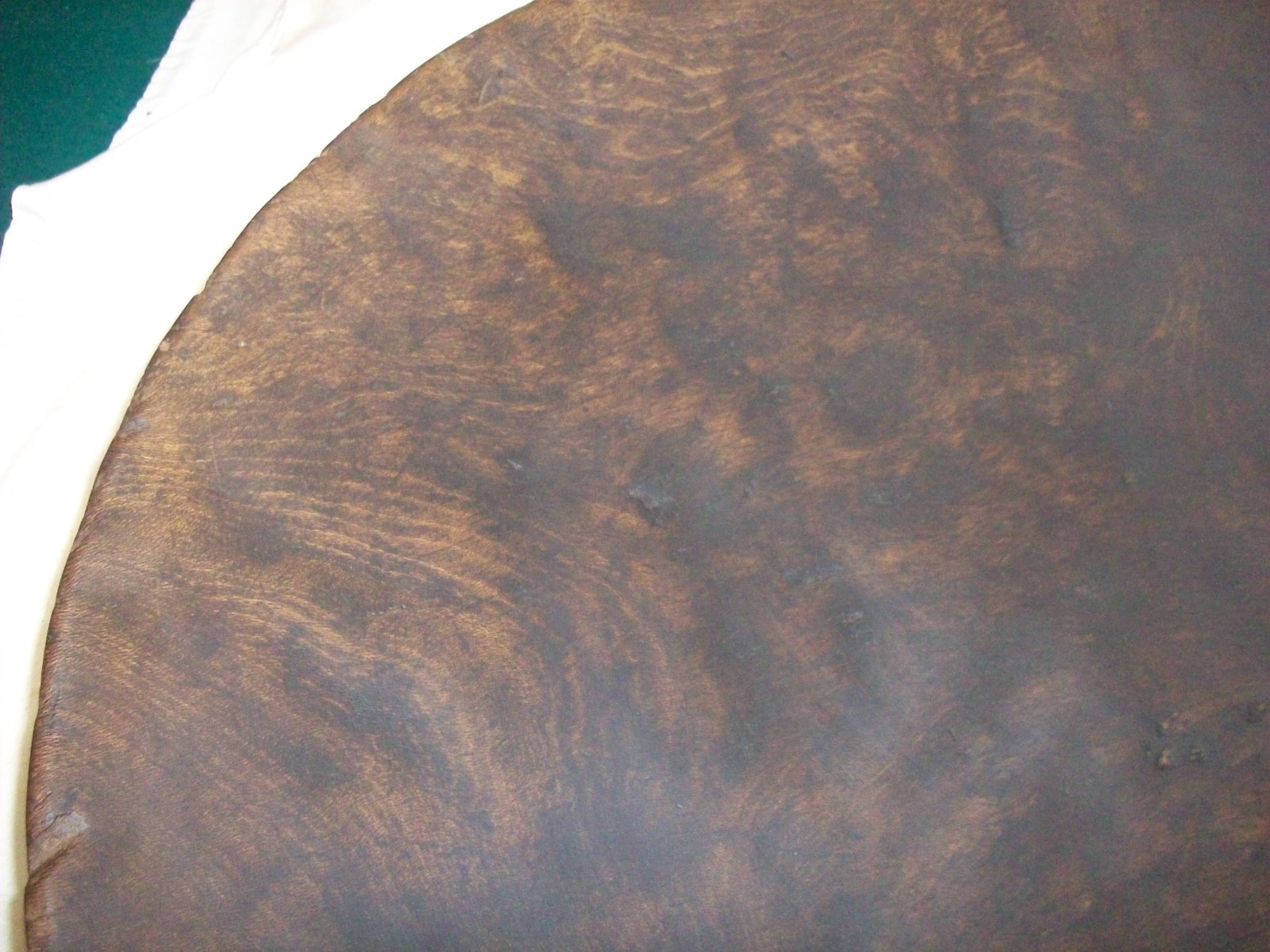 ANTIQUE PRIMATIVE HAND HEWN BURL WOOD VERY LARGE BOWL 25 1/2″ DIA.
