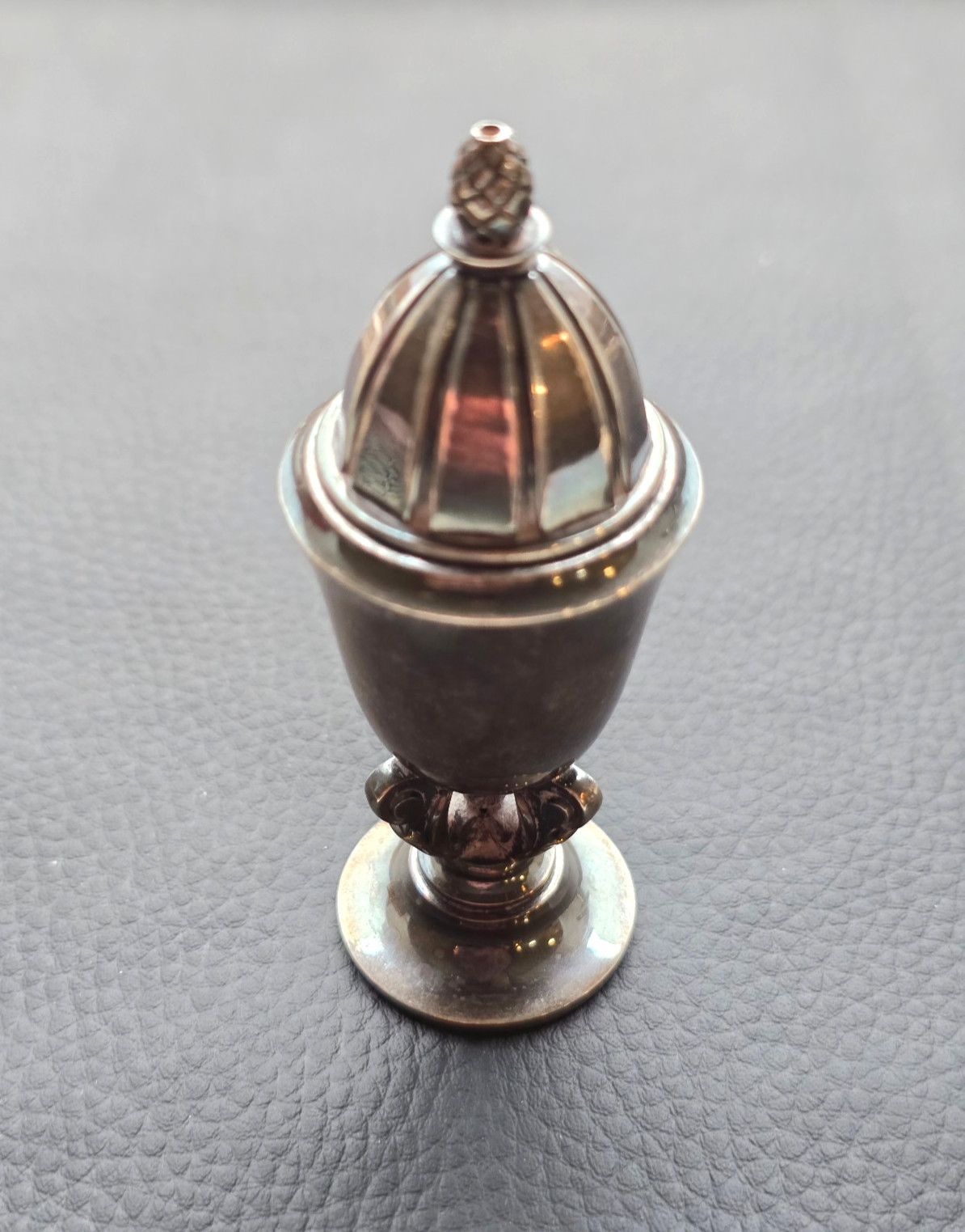 Danish Georg Jensen 925 Sterling Silver Acorn Pattern Pepper Shaker #741