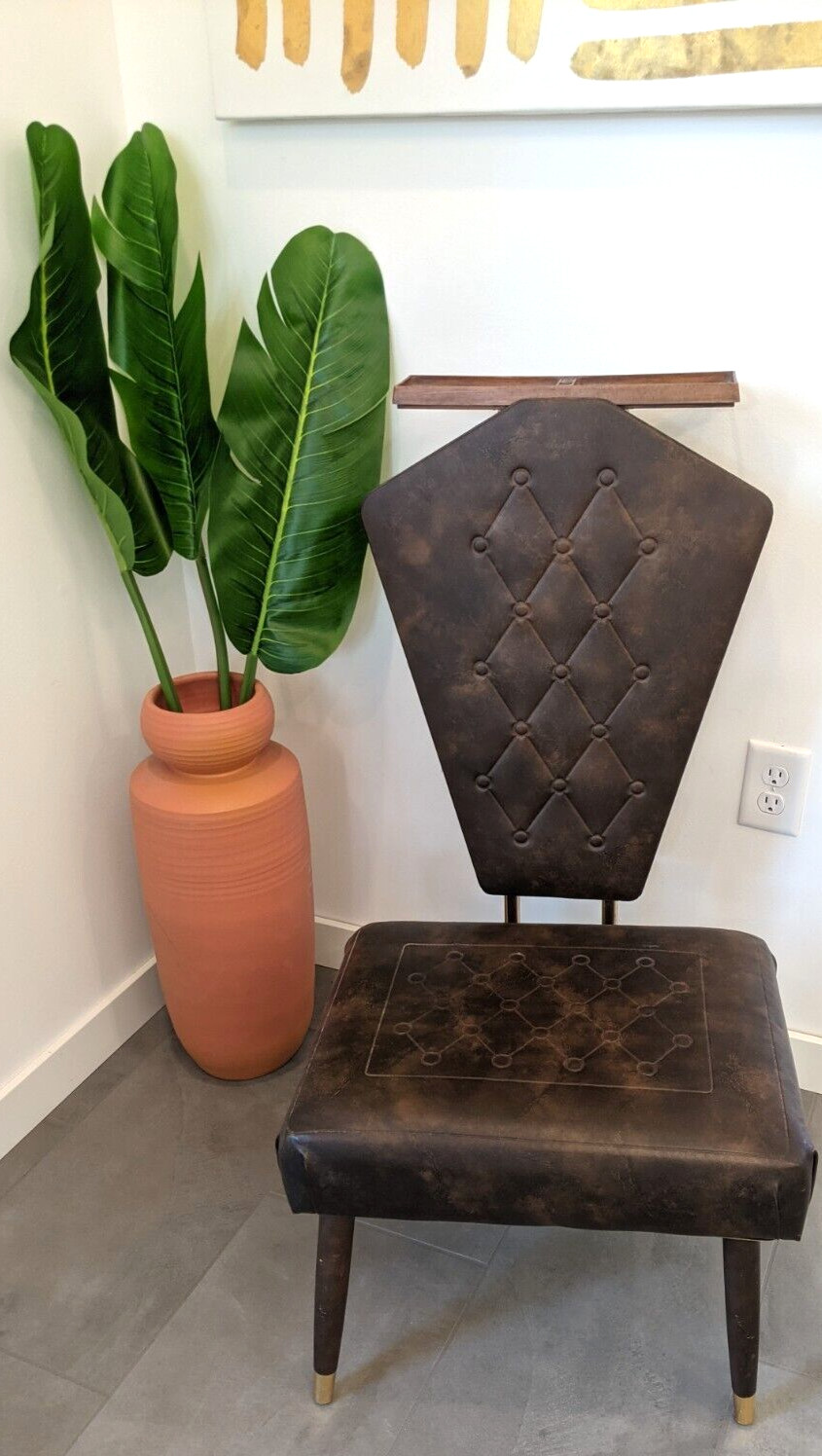 Pearl Wick Gentlemans Butler Valet Dressing Chair Vintage Mid Century Modern MCM