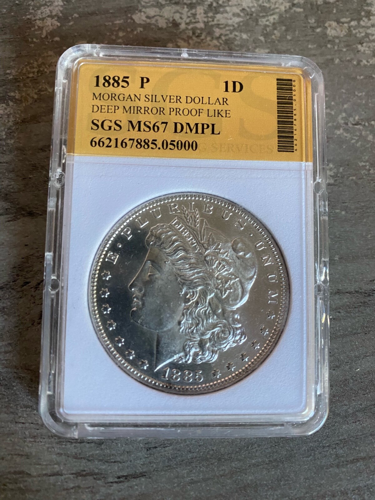 1885 P Morgan Dollar MS67 DMPL