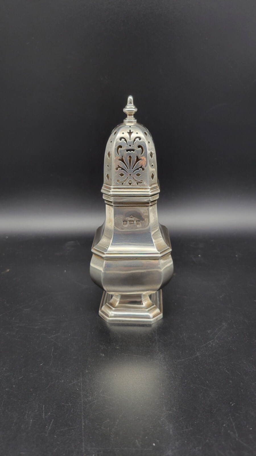 Antique 1922 Adie Brothers Sterling Muffineer Sugar Shaker, England, 151 grams