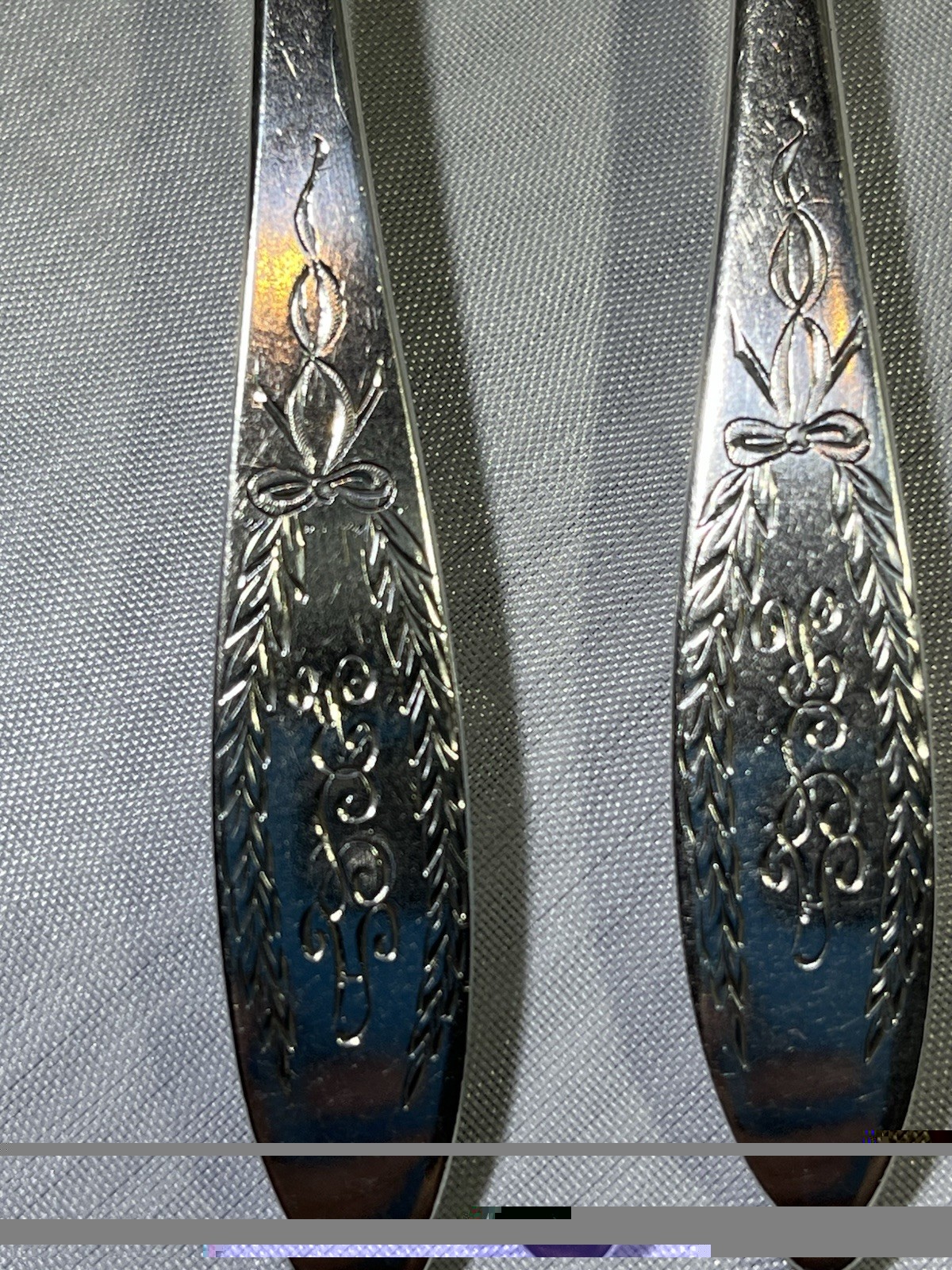 Sterling Silver Antique Tea Spoons. Set Of 2. “ALR” Monogram 1915