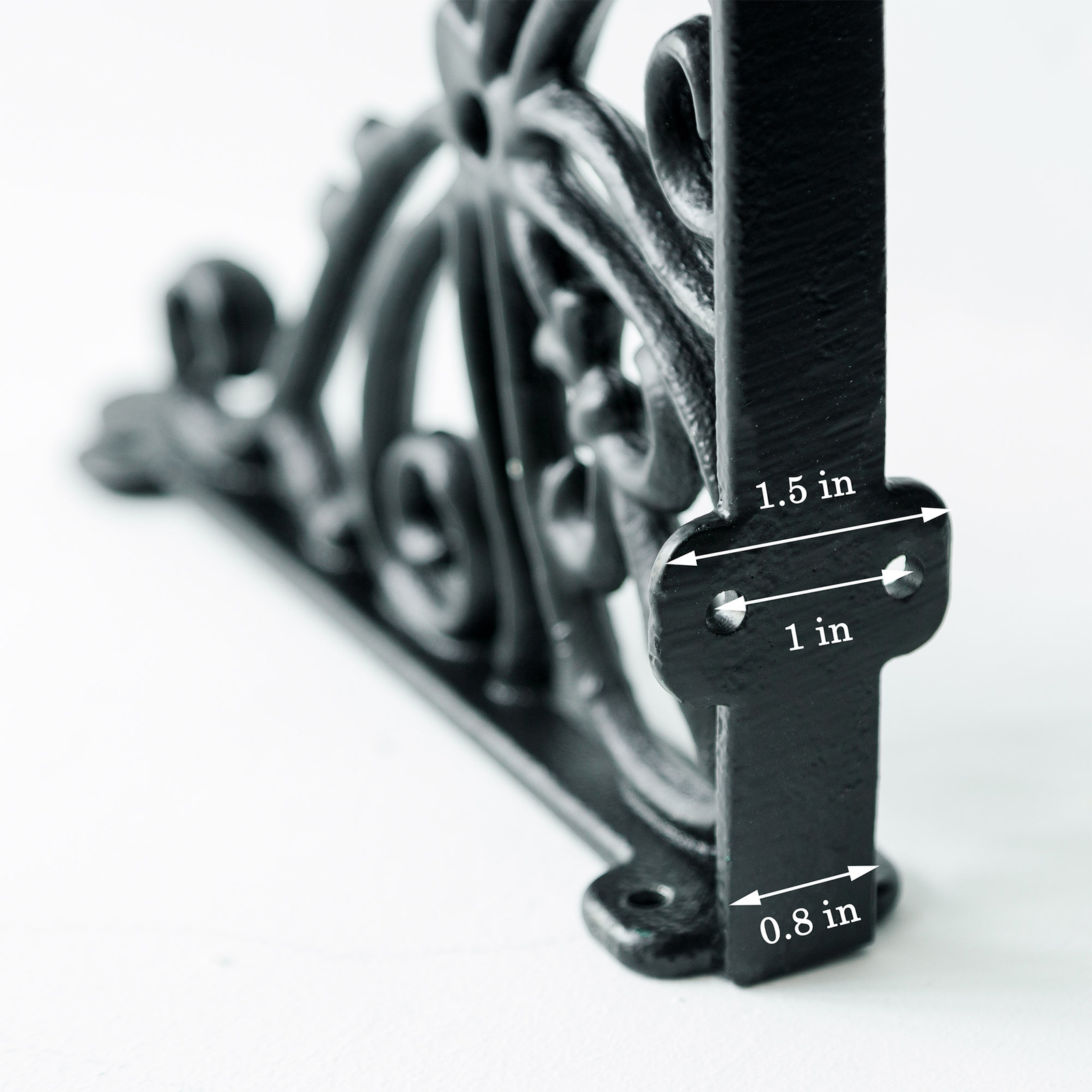 2 Pack 12.5” Deep Decorative Shelf Brackets heavy duty Cast Iron Antique Black