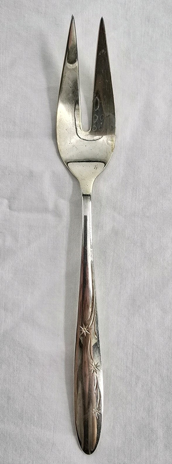 Celeste By Gorham Sterling Silver Serving Fork Cold Meat Fork Antique 1956