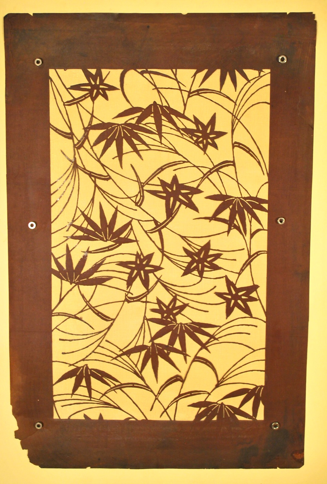 JAPANESE VINTAGE KATAGAMI 1930’s ANTIQUE PAPER KIMONO STENCIL / ART (LS0279)