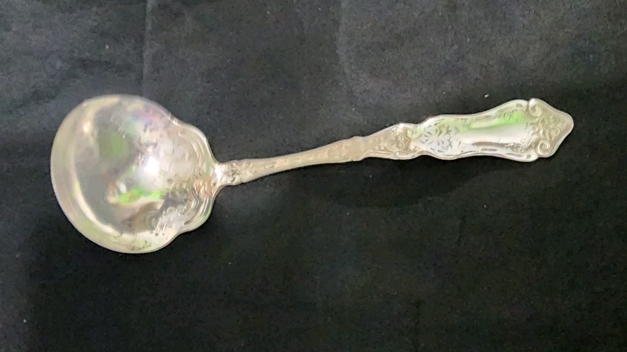 😘 NICE! ANCOR ⚓ROGERS ANTIQUE c1907 ALHAMBRA SILVERPLATED “7 1/4 GRAVY LADLE 🤎