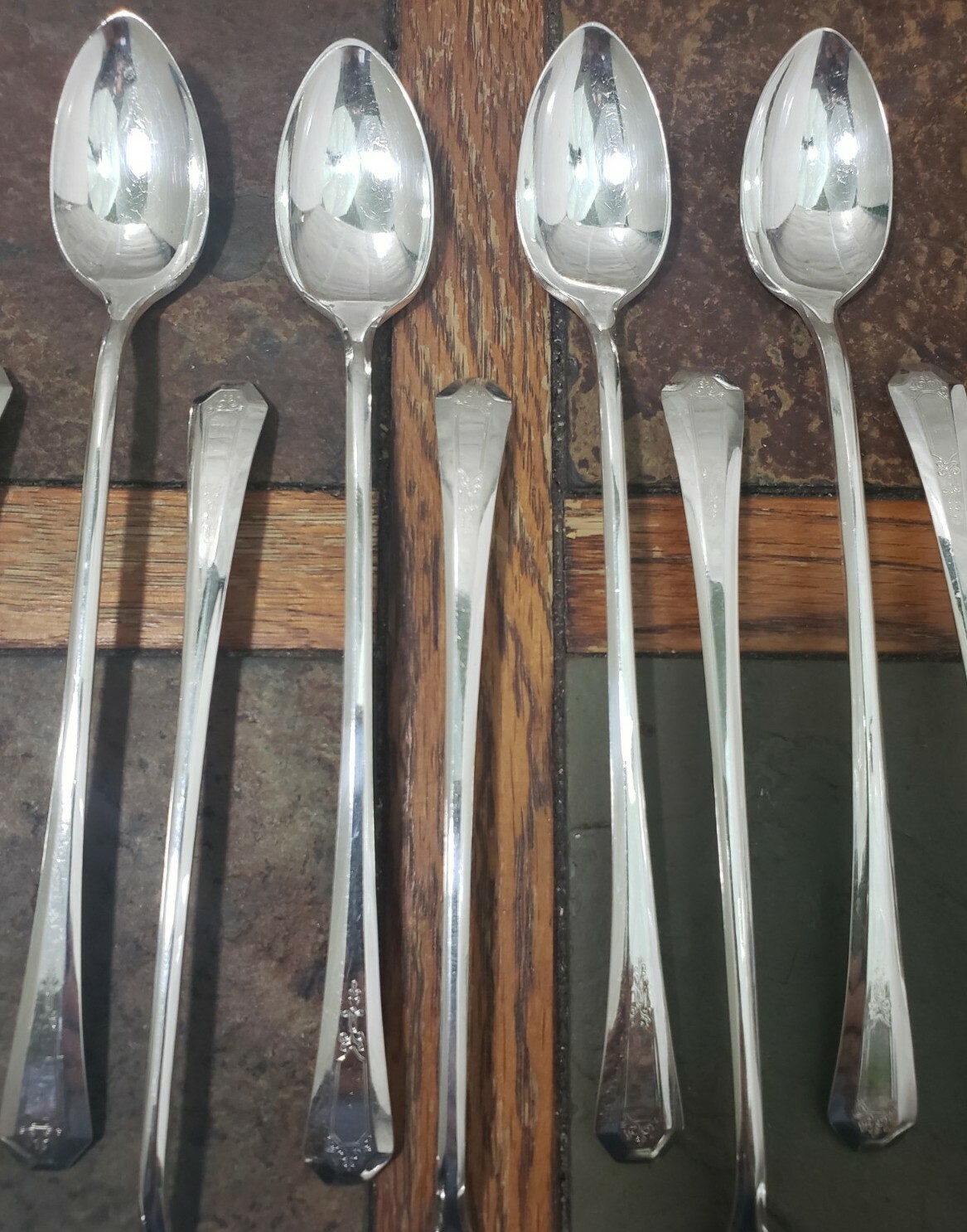LOT OF 10 c1920 LA FRANCE 🇫🇷 SILVERPLATED ICED TEA 🧉 / COLD BEVERAGE SPOONS