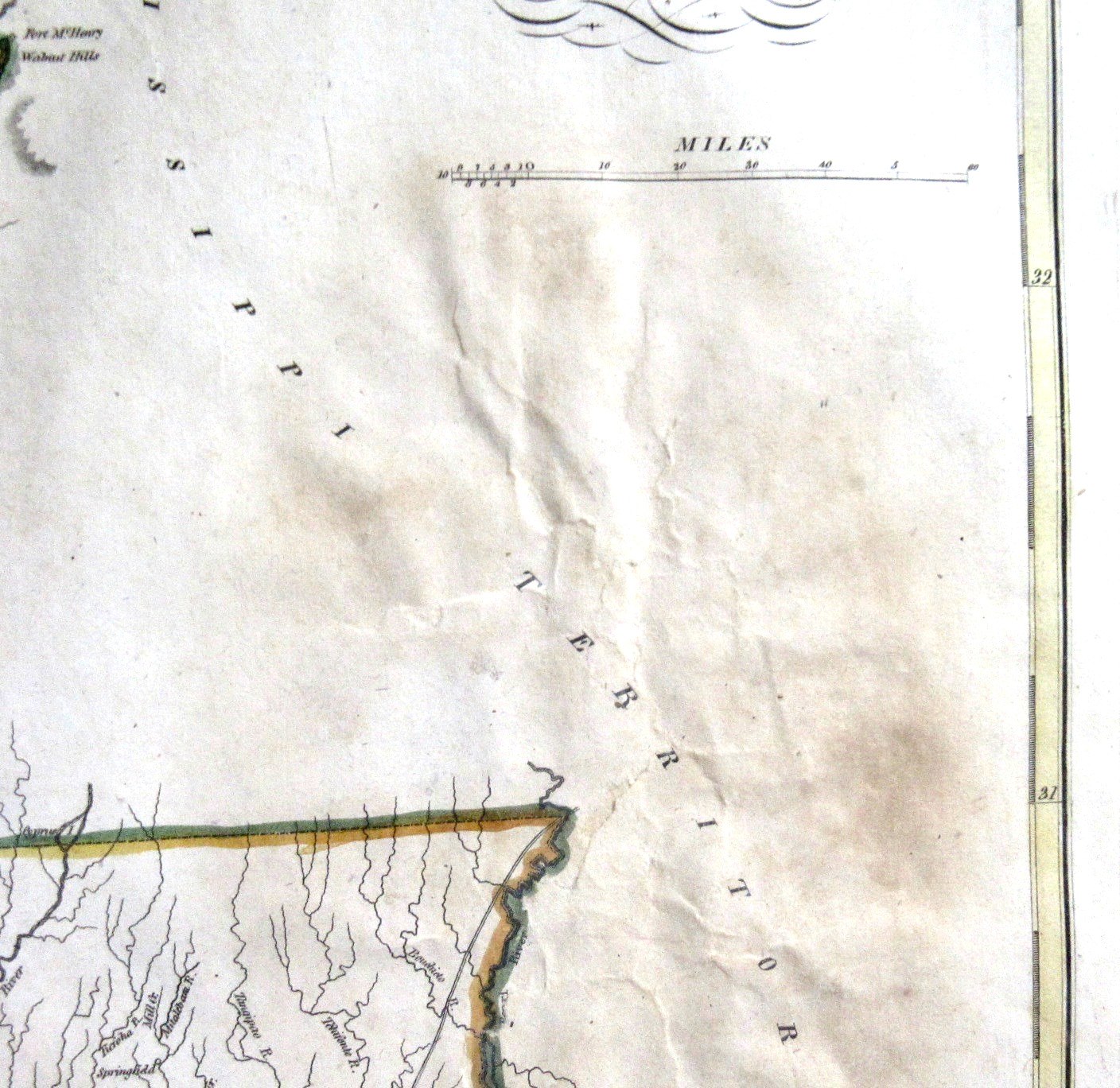 LOUISIANA FROM THE BEST AUTHORITIES S. CAREY 1814 HAND COLORED MAP MATTED