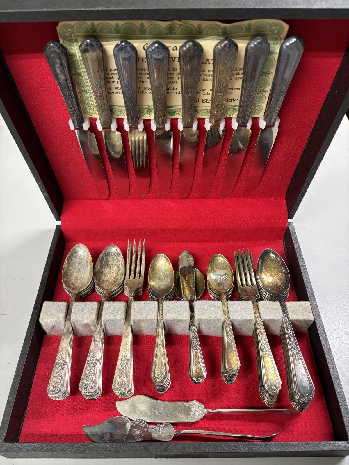 1938 Antique Jewel Silverplate Set Of Silverware – 63 Pieces Vernon, Plymouth…